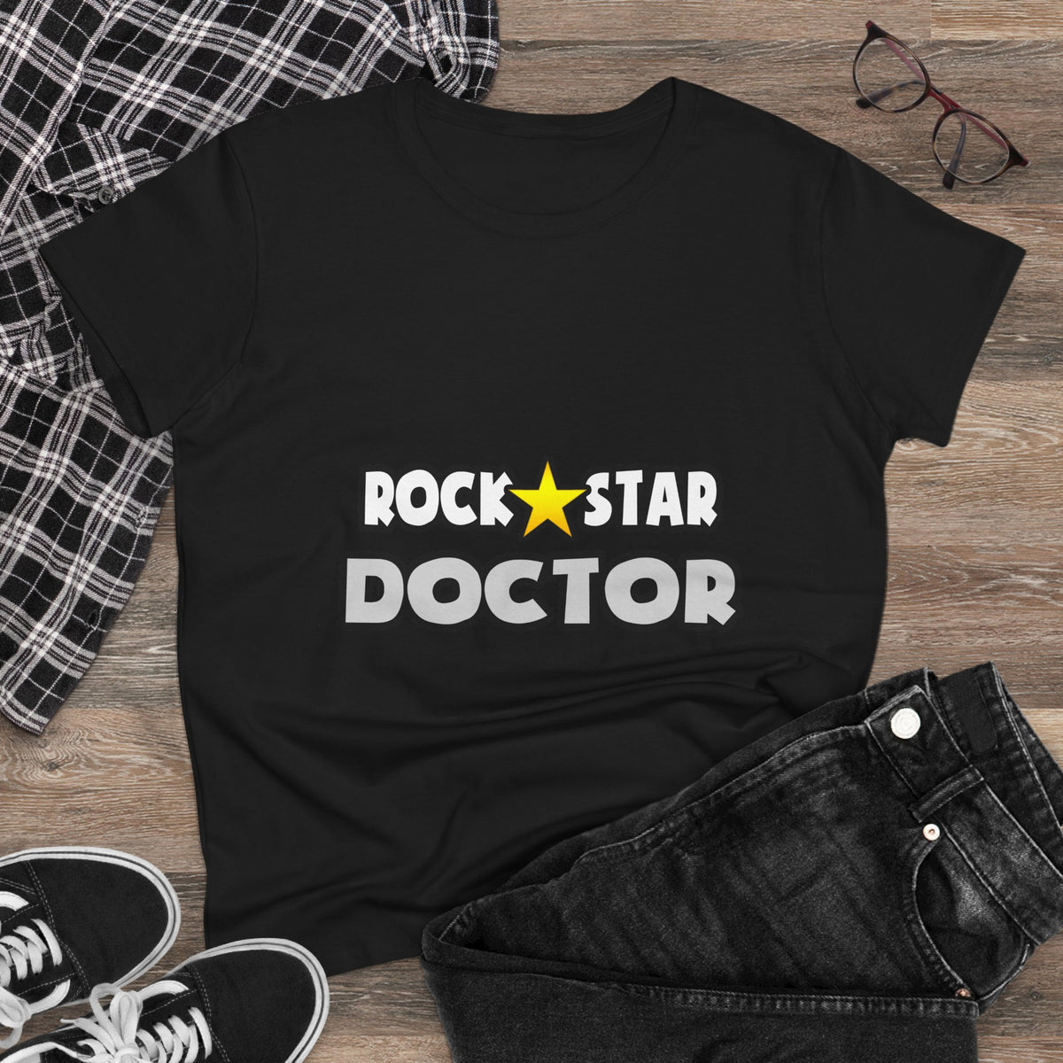 Rock Star Doctor (2) - Women's Midweight Cotton Tee