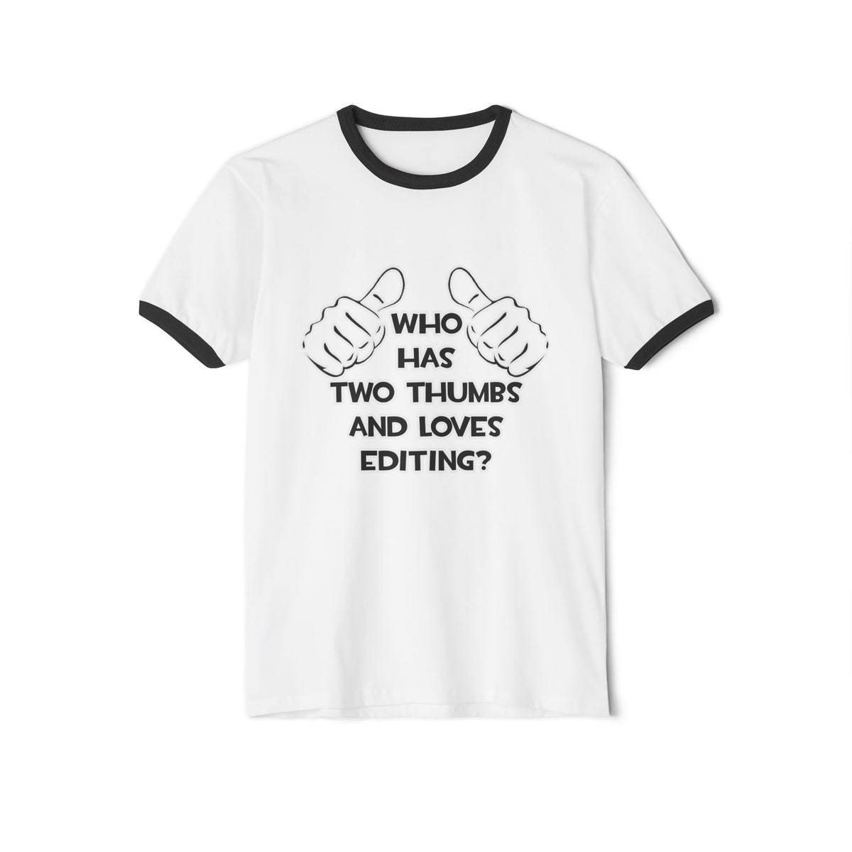 Two Thumbs and Loves Editing - Unisex Cotton Ringer T-Shirt