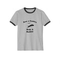 Save a Cowboy .. Ride a Bailiff - Unisex Cotton Ringer T-Shirt