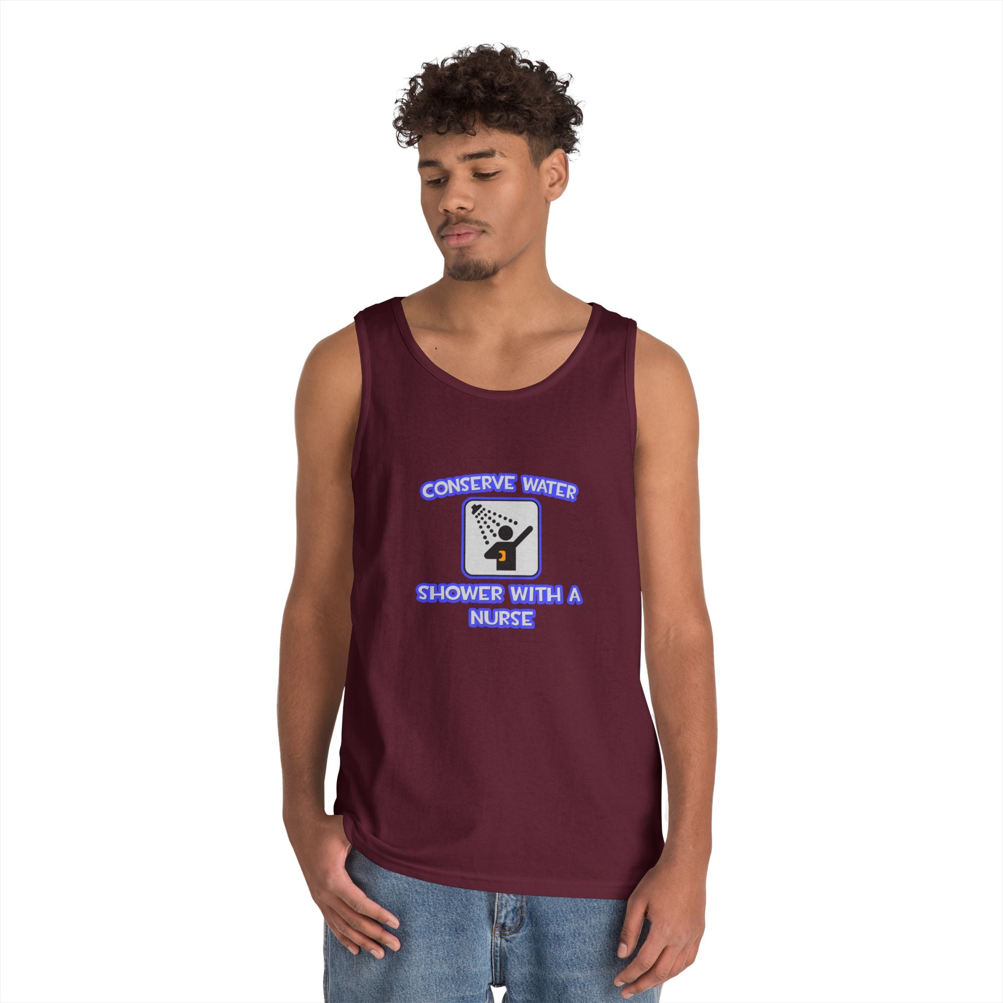 Conserve Water .. Shower With a Nurse - Unisex Heavy Cotton Tank Top