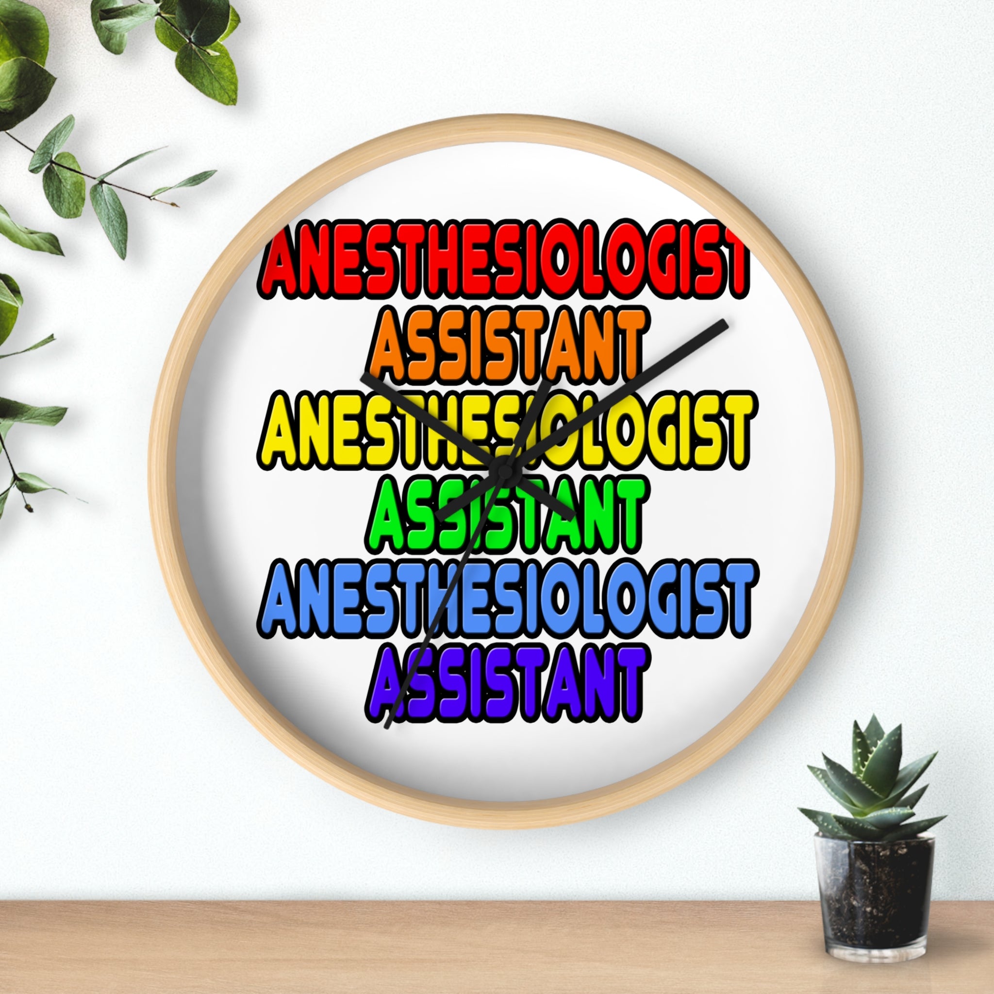 Rainbow Anesthesiologist Assistant - Wall Clock