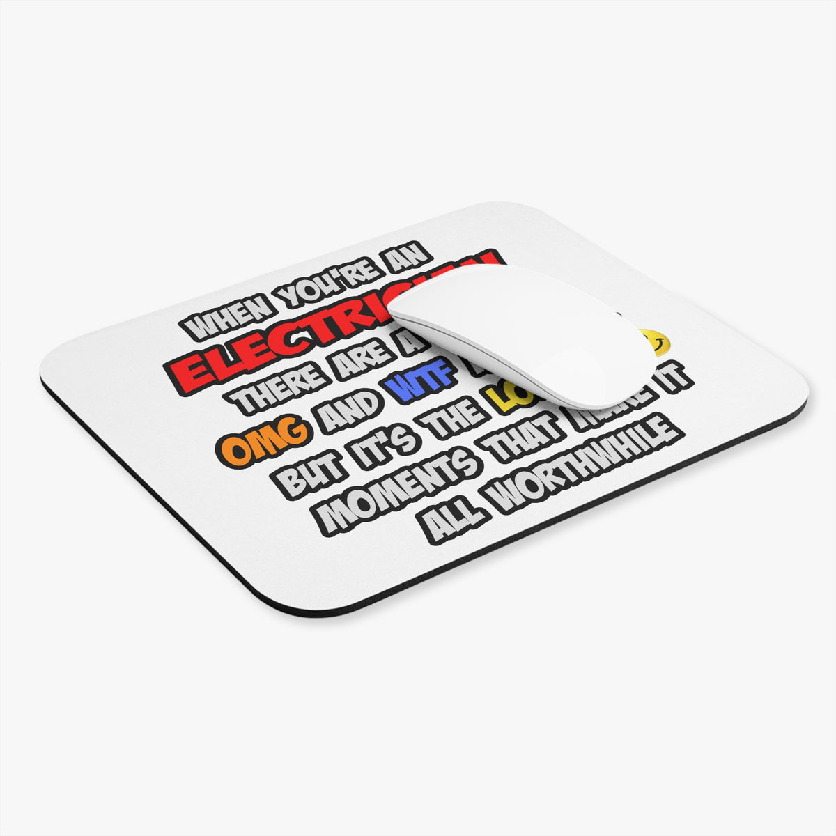Electrician .. OMG WTF LOL - Mouse Pad (Rectangle)