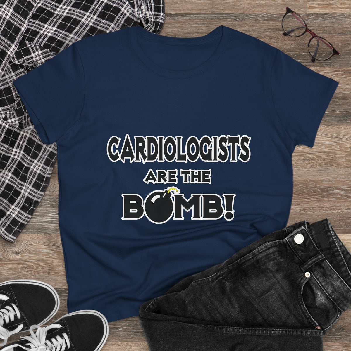 Cardiologists Are The Bomb! - Women's Midweight Cotton Tee