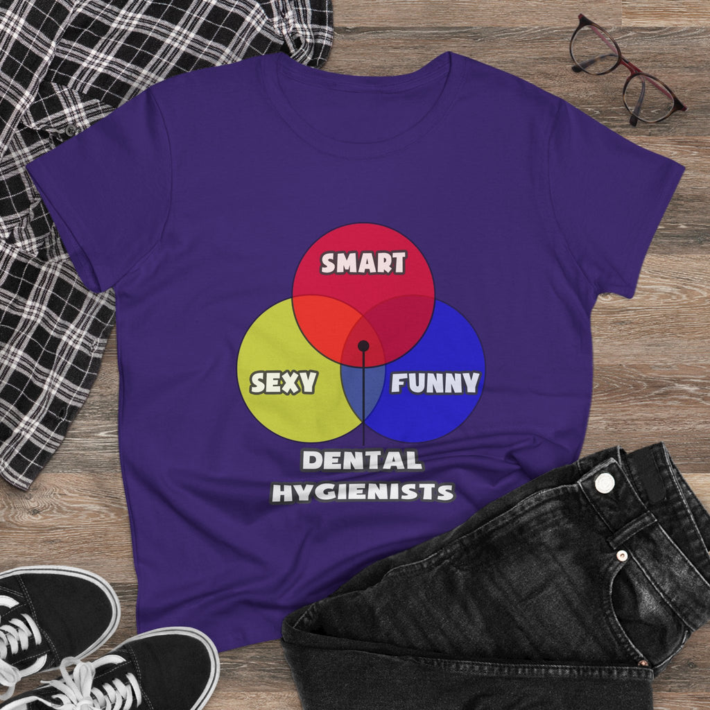 Venn Diagram .. Dental Hygienist - Women's Midweight Cotton Tee