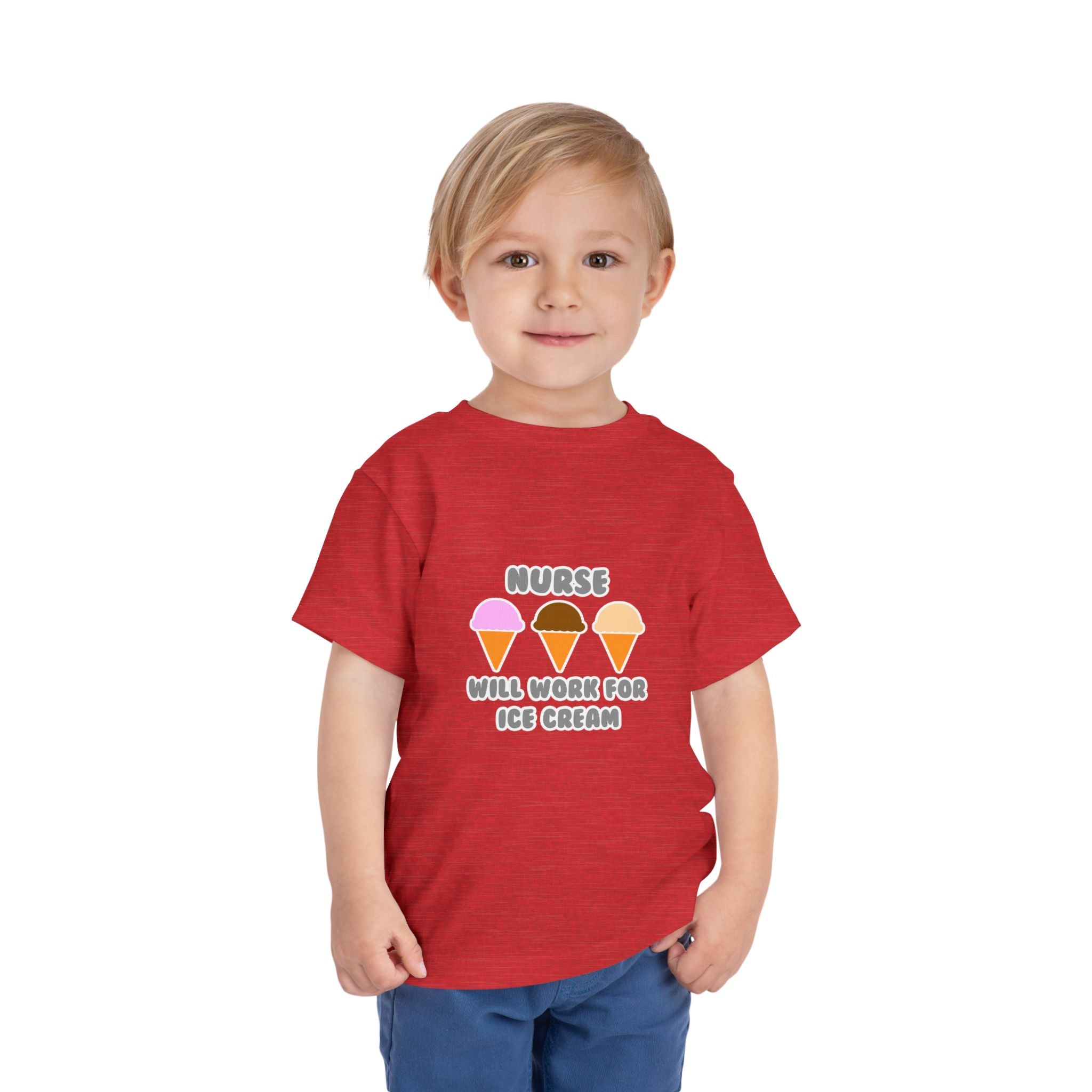 Nurse ... Will Work For Ice Cream - Toddler Short Sleeve Tee