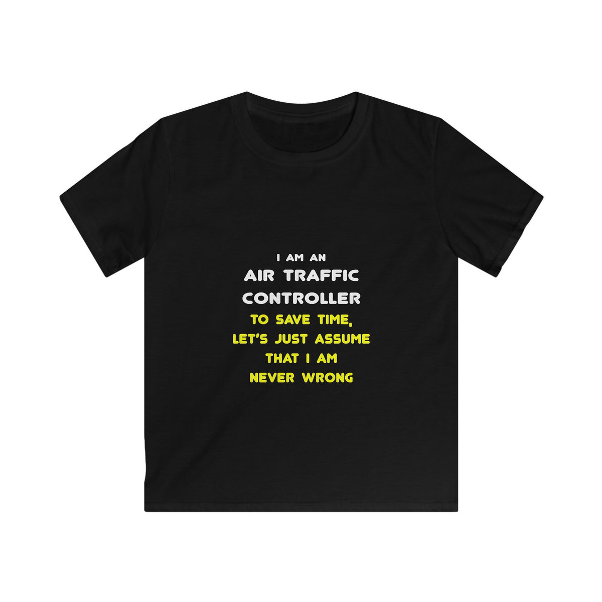 Funny Air Traffic Controller T Shirts - Kids Softstyle Tee