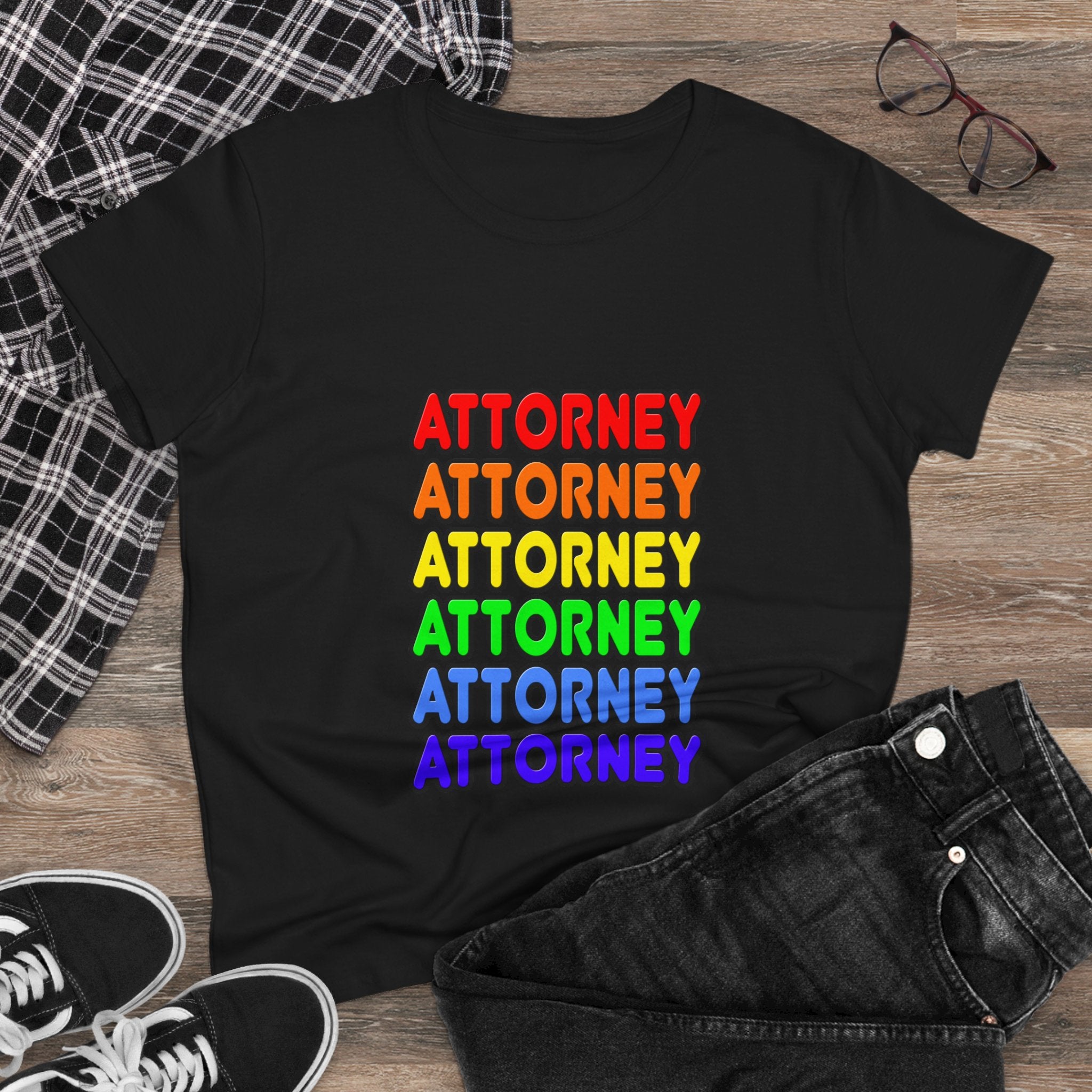 Rainbow Attorney - Women's Midweight Cotton Tee