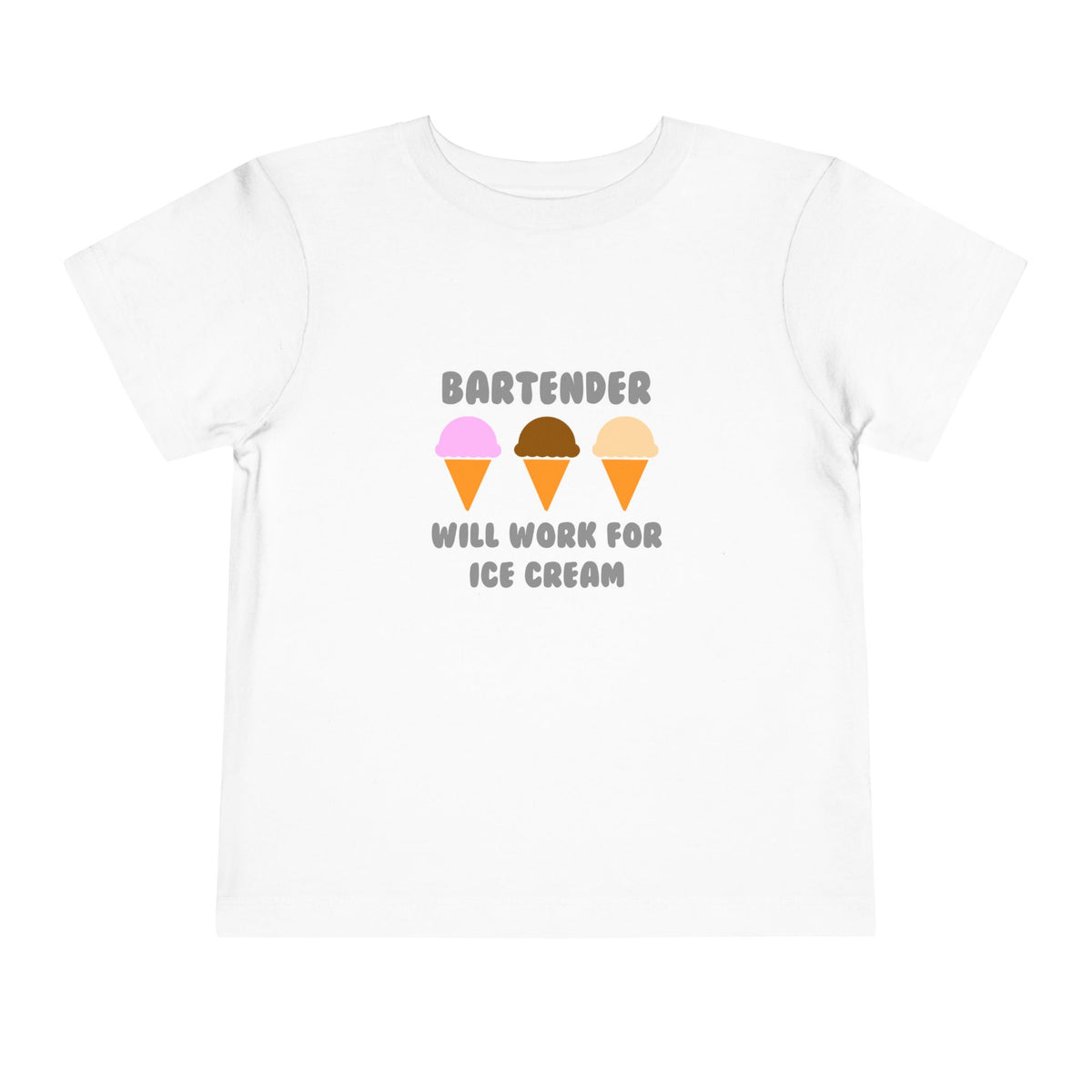 Bartender ... Will Work For Ice Cream - Toddler Short Sleeve Tee