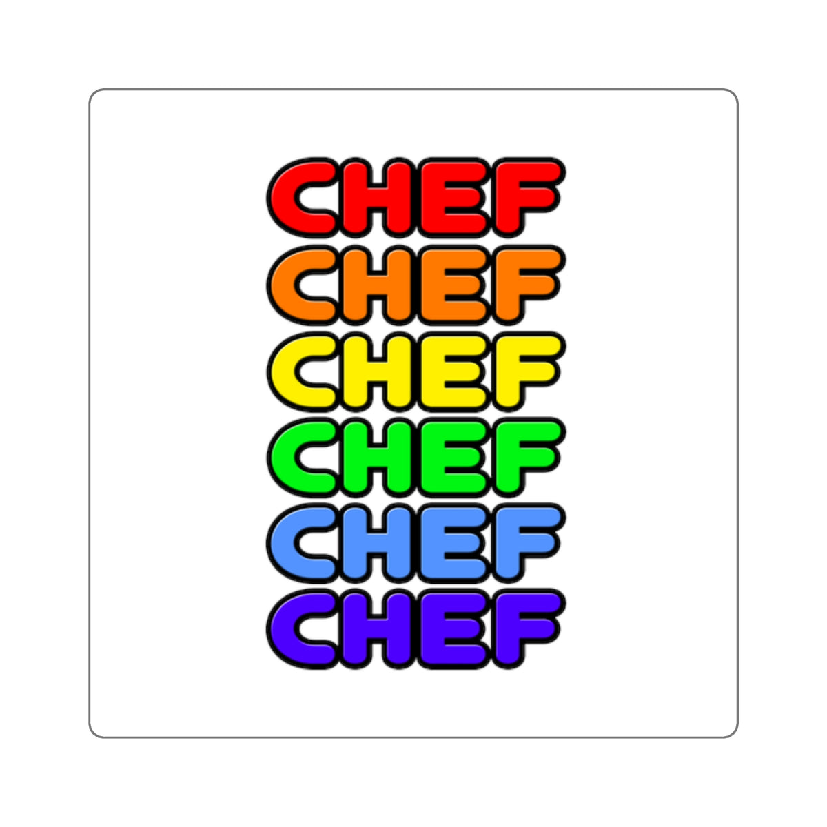 Rainbow Chef - Square Stickers