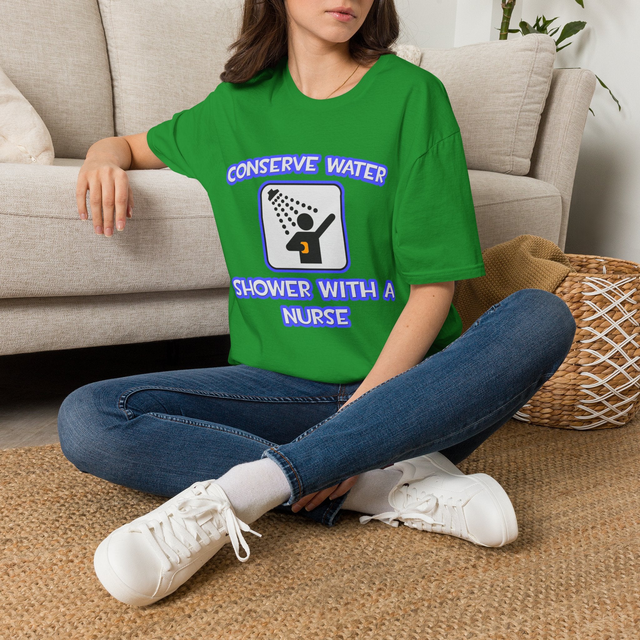 Conserve Water .. Shower With a Nurse - Unisex Softstyle T-Shirt