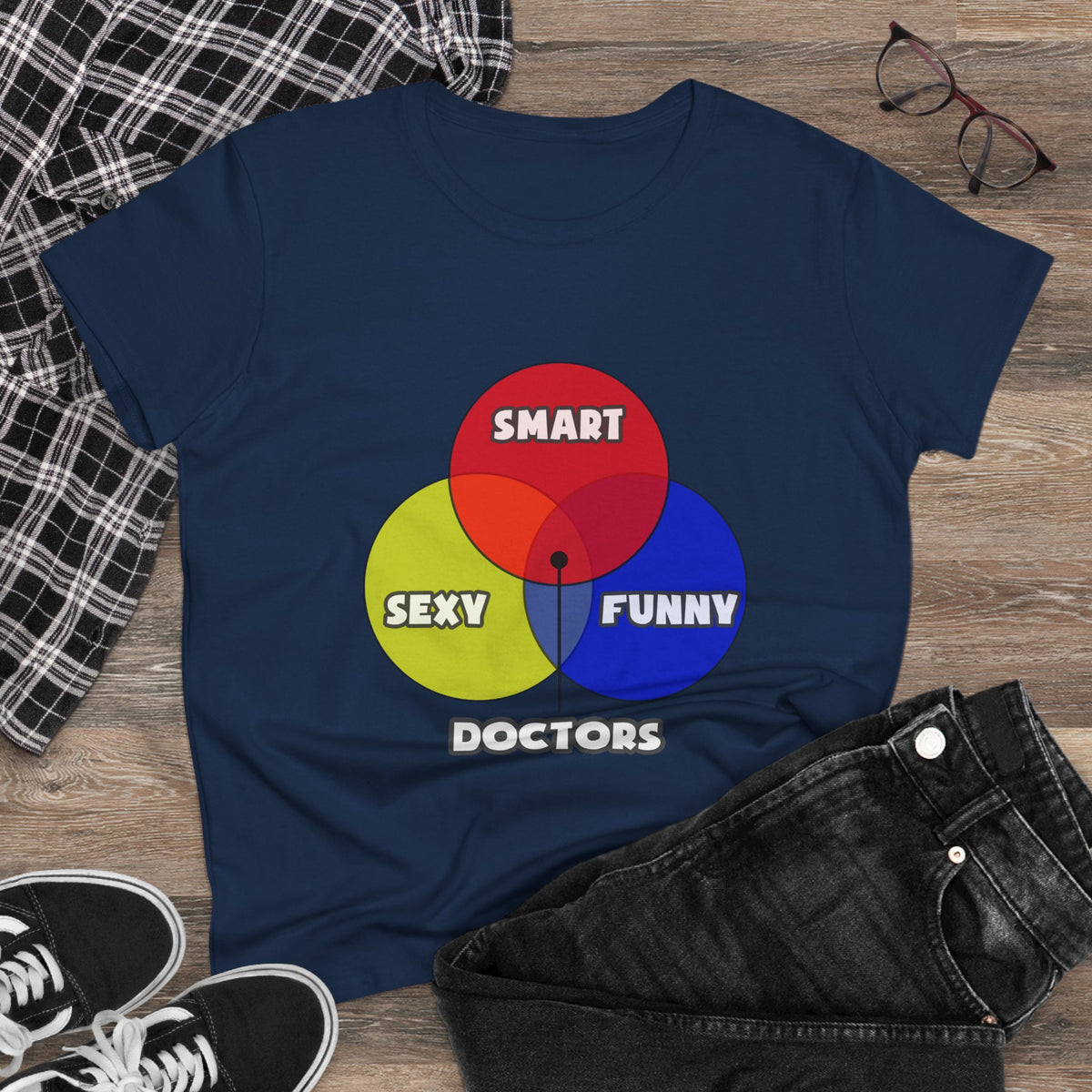 Venn Diagram .. Doctors - Women's Midweight Cotton Tee