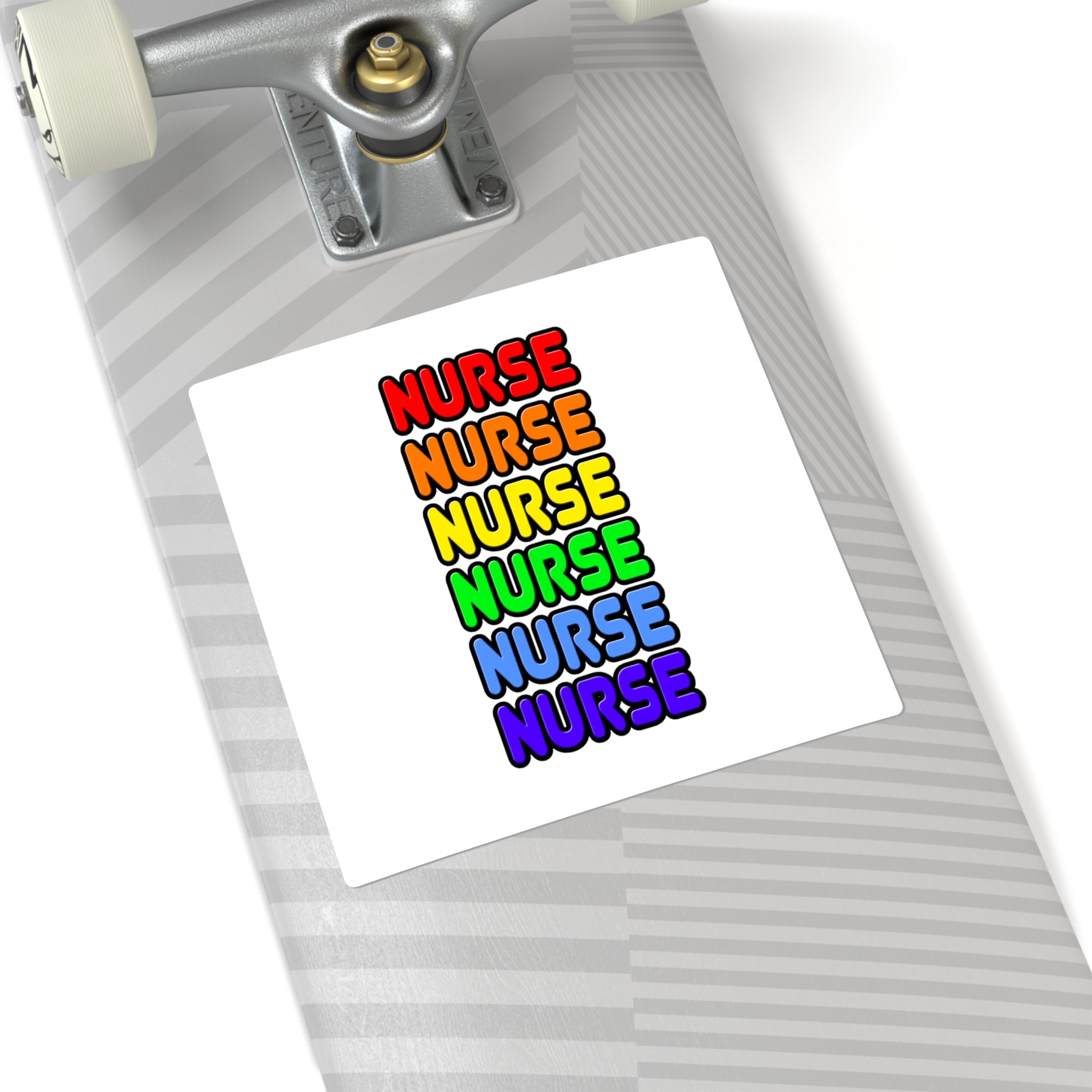 Rainbow Nurse - Square Stickers