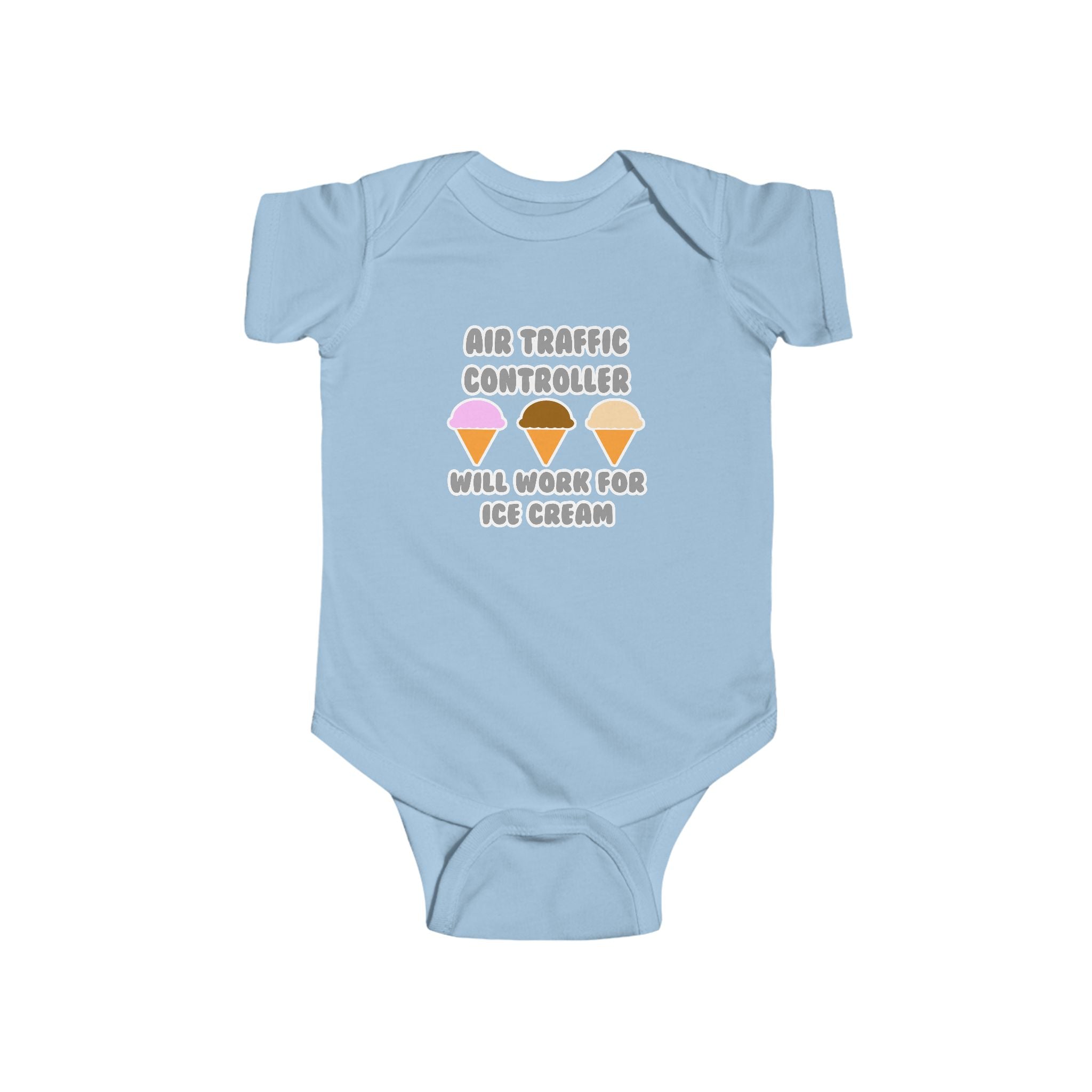 Air Traffic Controller ... Will Work For Ice Cream - Infant Fine Jersey Bodysuit
