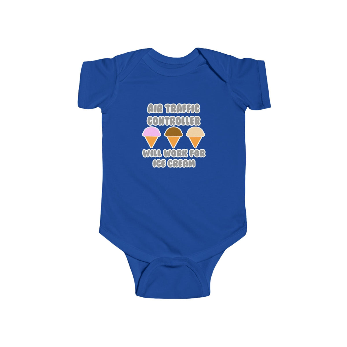 Air Traffic Controller ... Will Work For Ice Cream - Infant Fine Jersey Bodysuit