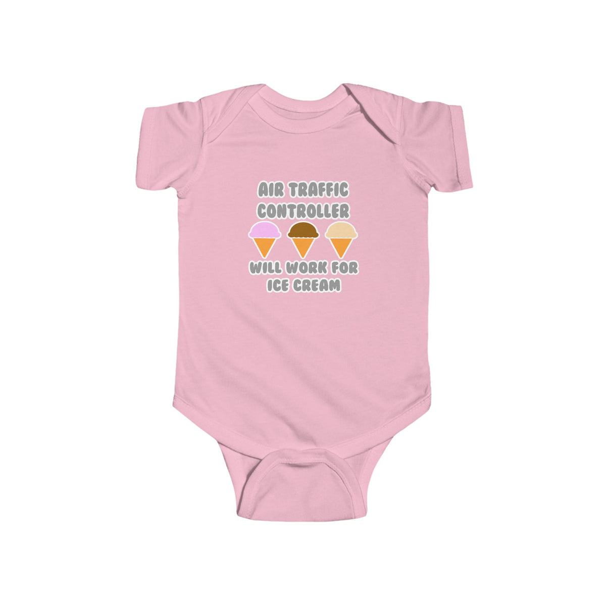 Air Traffic Controller ... Will Work For Ice Cream - Infant Fine Jersey Bodysuit