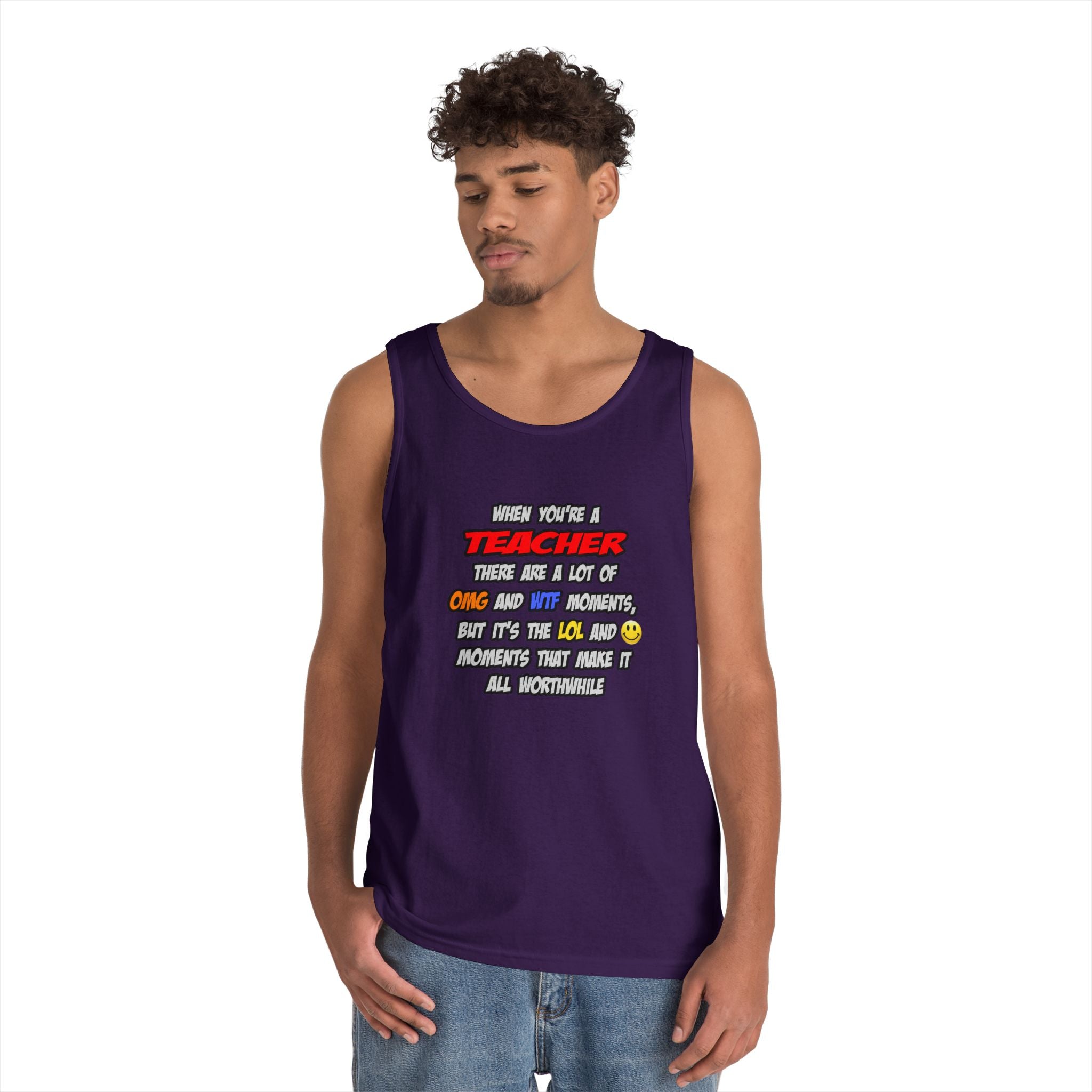 Teacher .. OMG WTF LOL - Unisex Heavy Cotton Tank Top