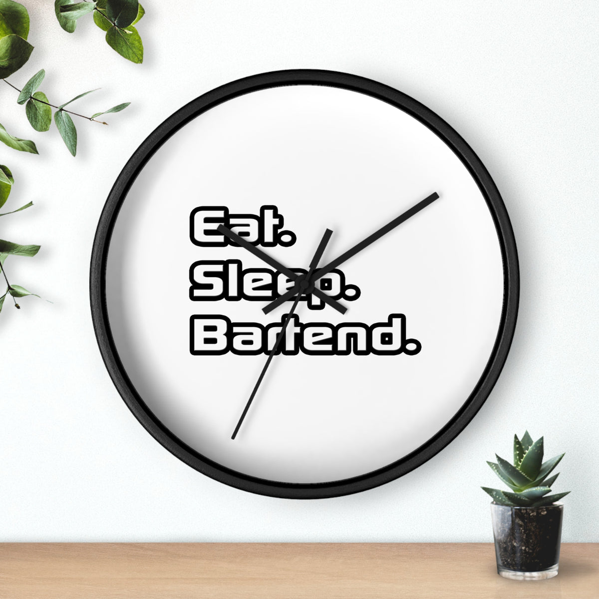 Eat. Sleep. Bartend - Wall Clock