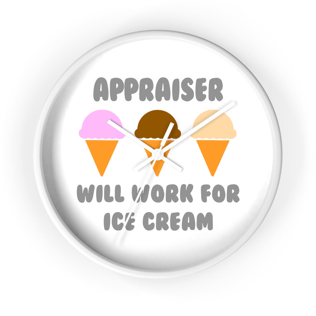 Appraiser ... Will Work For Ice Cream - Wall Clock