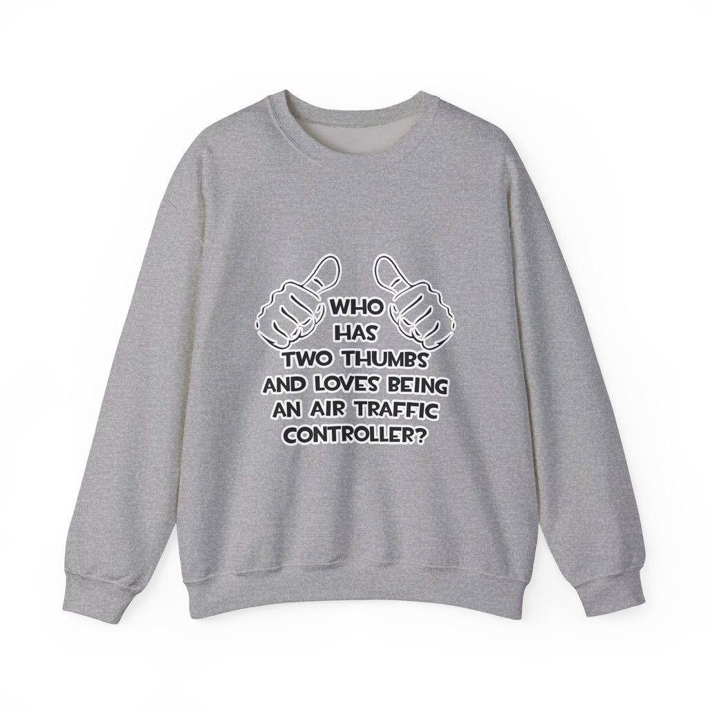 Two Thumbs .. Air Traffic Controller - Unisex Heavy Blend™ Crewneck Sweatshirt