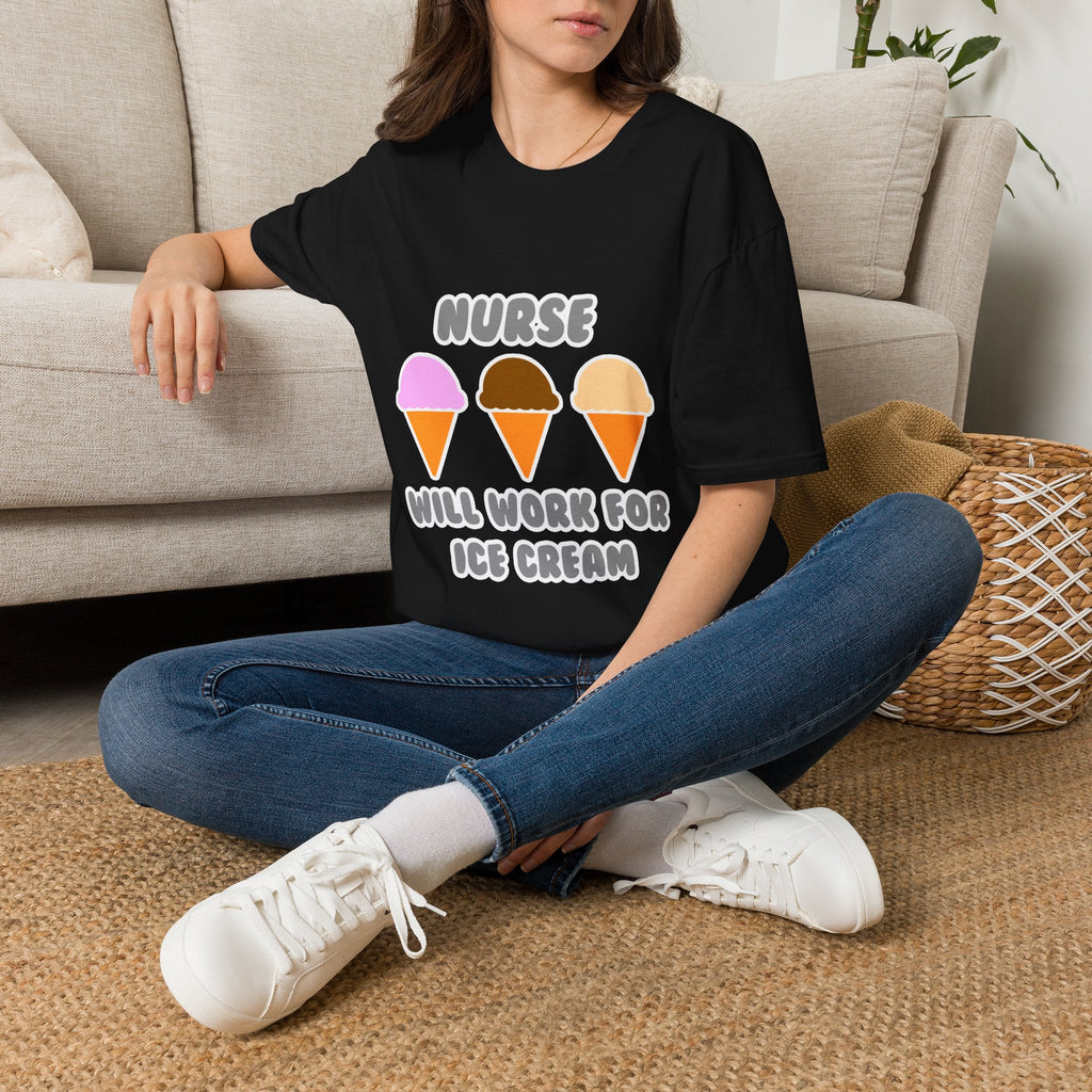 Nurse ... Will Work For Ice Cream - Unisex Softstyle T-Shirt