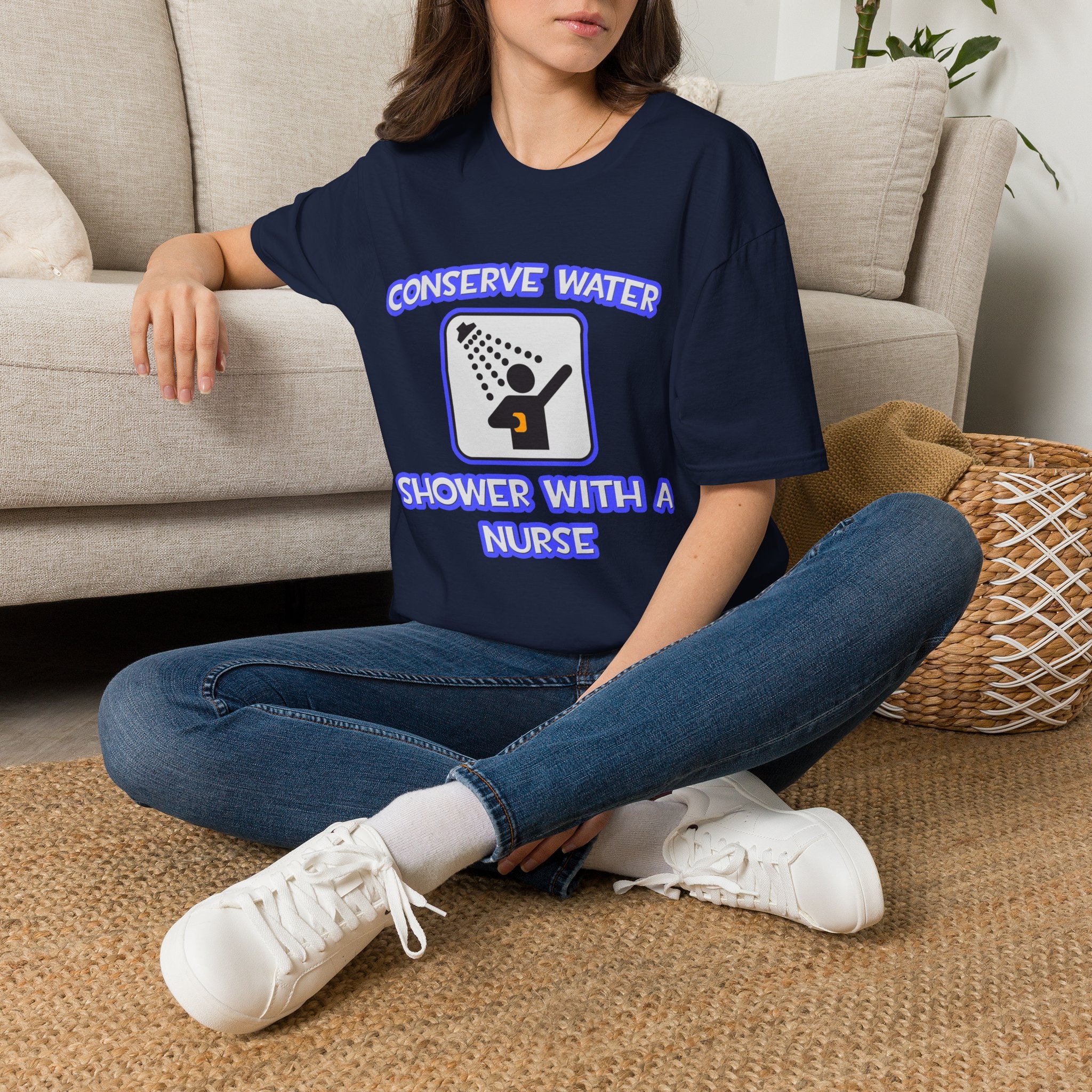 Conserve Water .. Shower With a Nurse - Unisex Softstyle T-Shirt