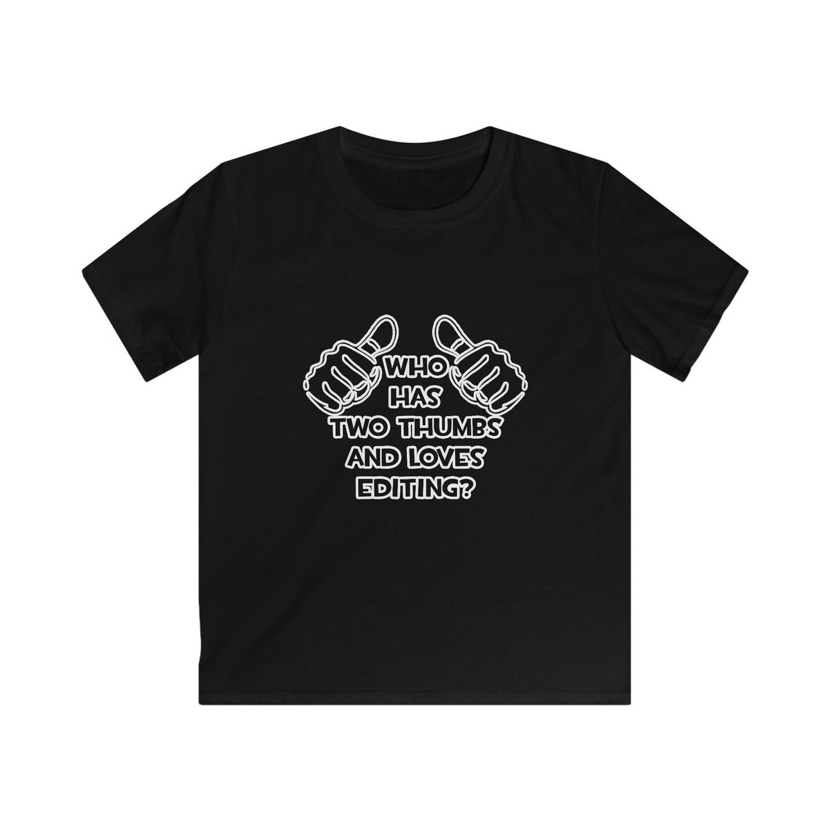 Two Thumbs and Loves Editing - Kids Softstyle Tee