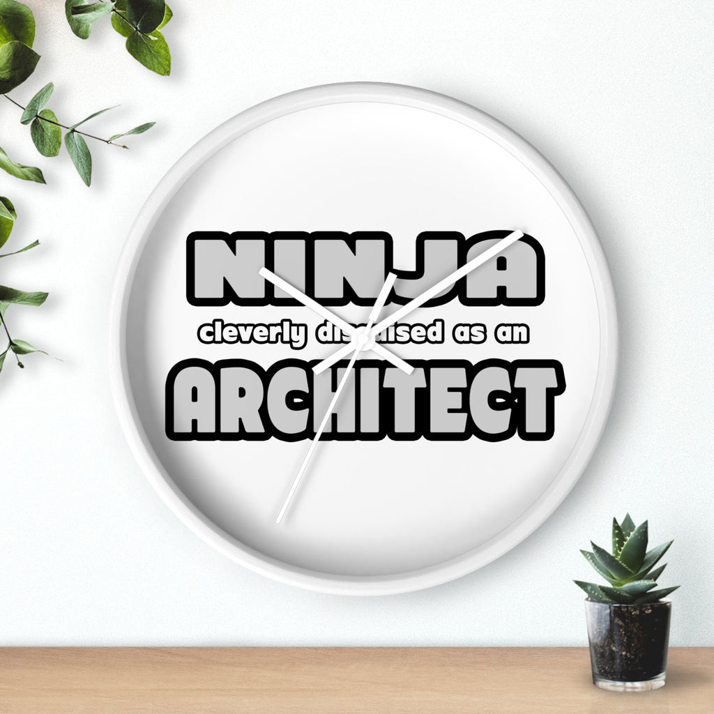 Ninja Cleverly Disguised As An Architect - Wall Clock