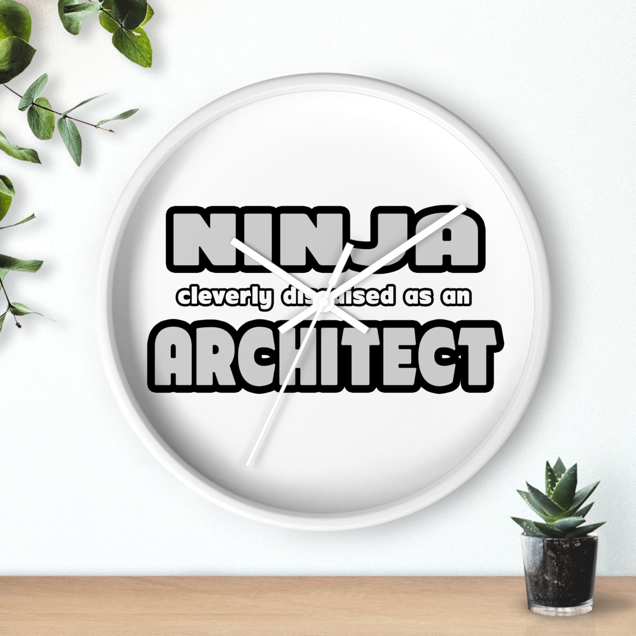 Ninja Cleverly Disguised As An Architect - Wall Clock