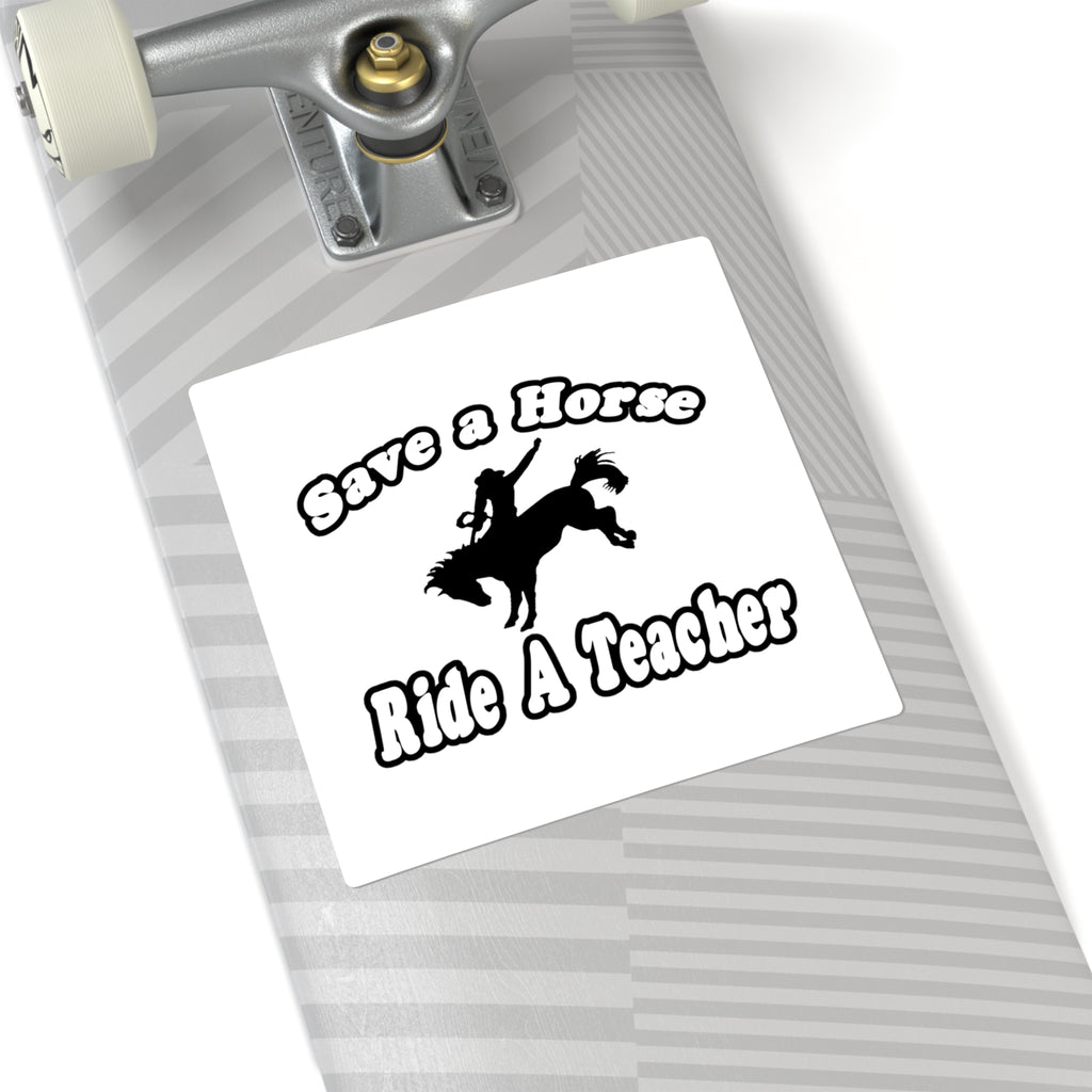 save horse ride teacher - Square Stickers