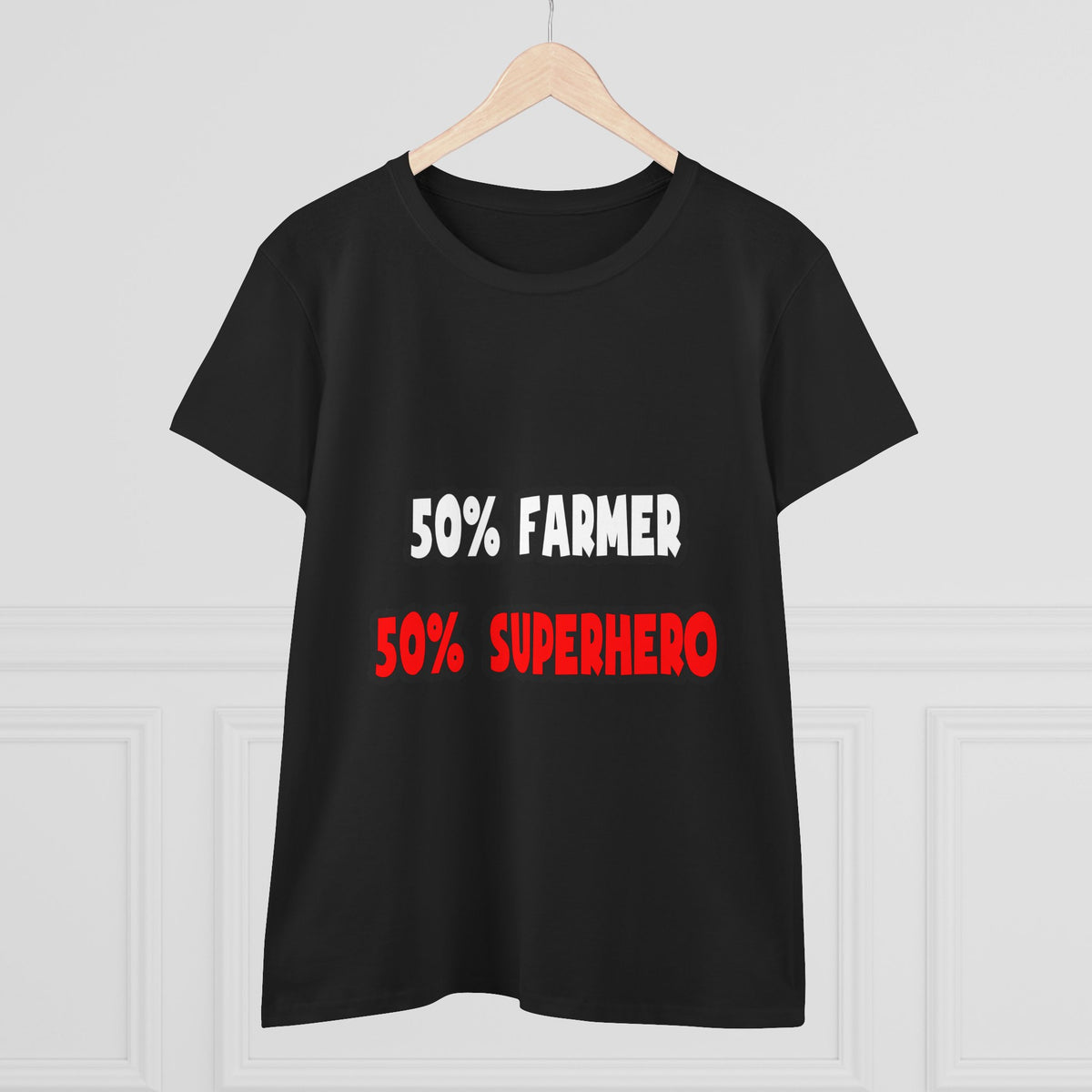 Half Farmer ... Half Superhero - Women's Midweight Cotton Tee