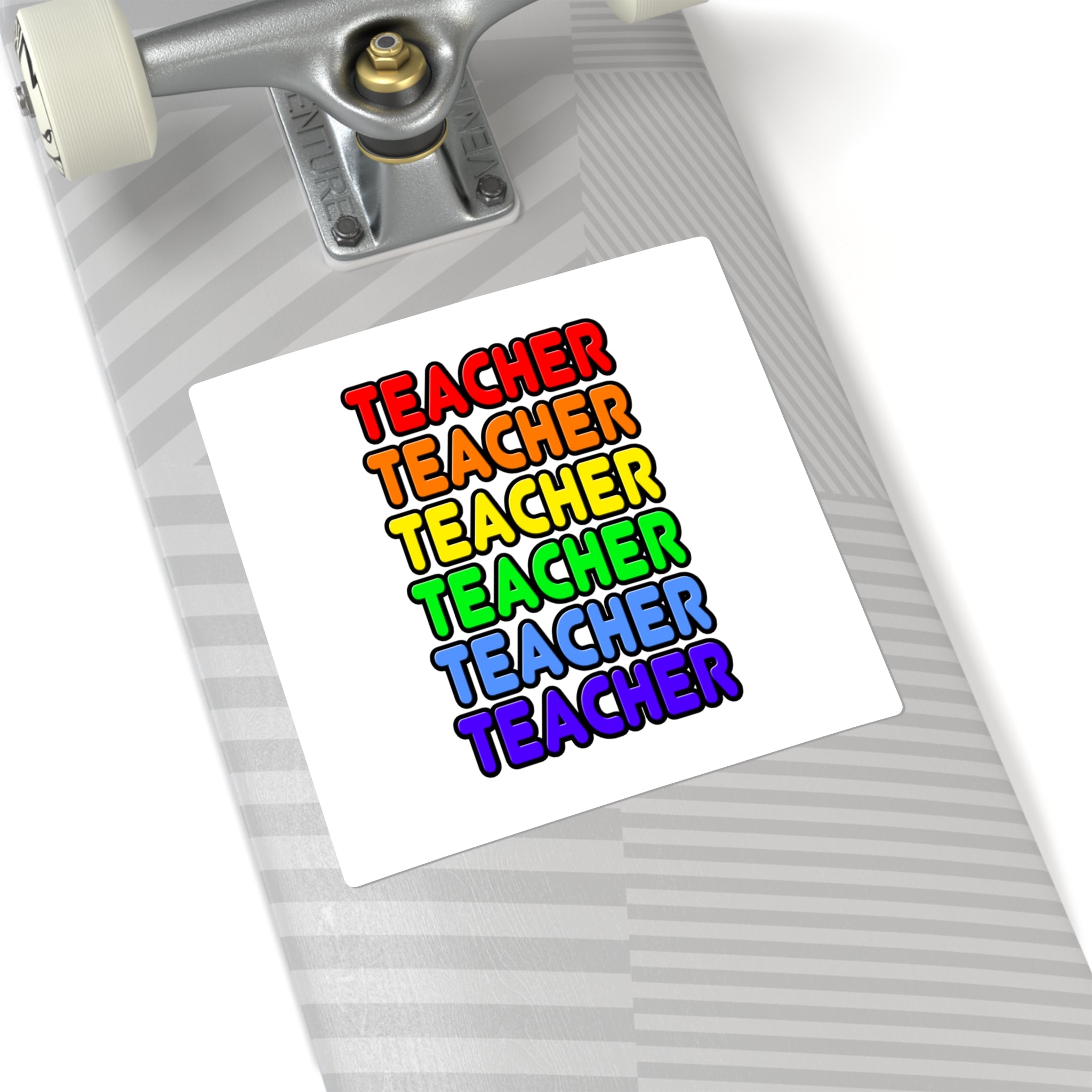Rainbow Teacher - Square Stickers