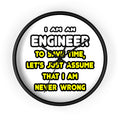 Funny Engineer T Shirts and Gifts - Wall Clock
