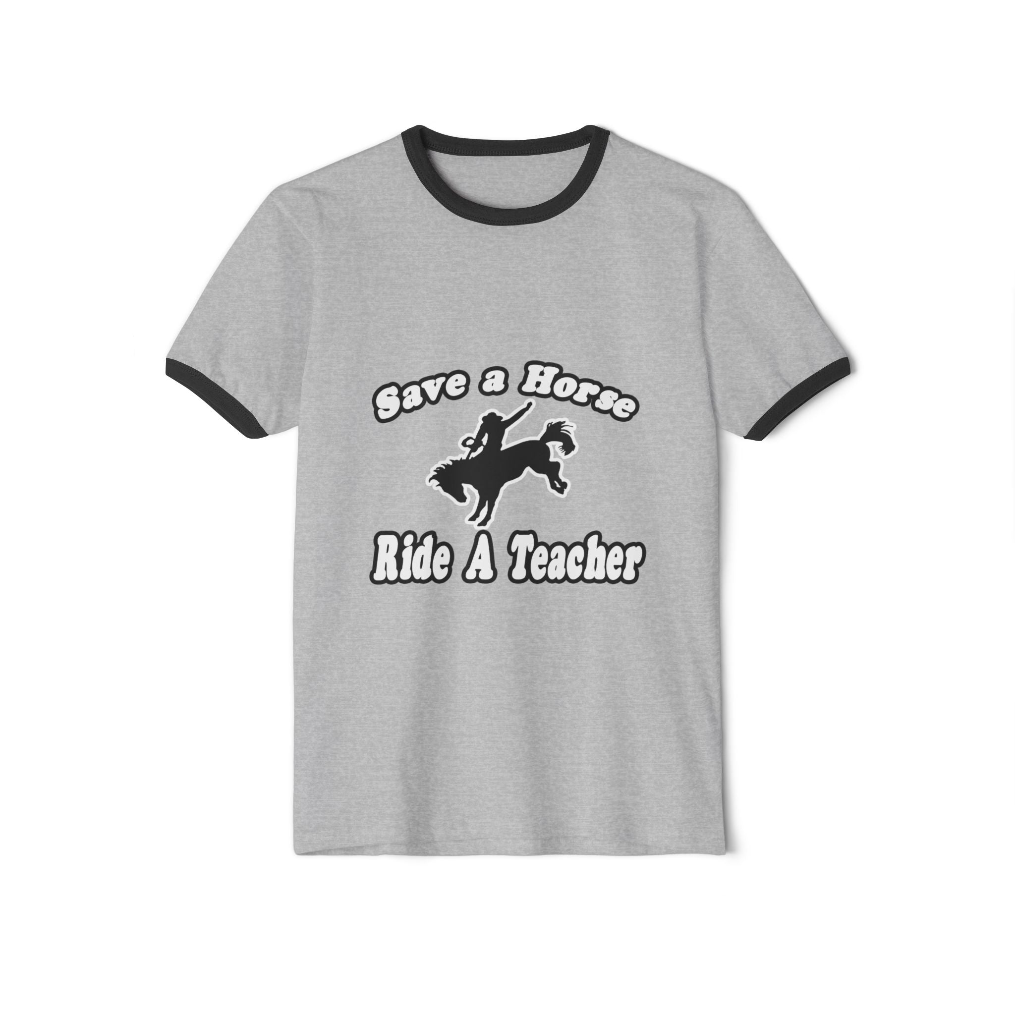 save horse ride teacher - Unisex Cotton Ringer T-Shirt