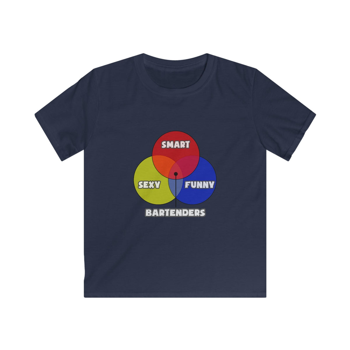 Venn Diagram .. Bartenders - Kids Softstyle Tee