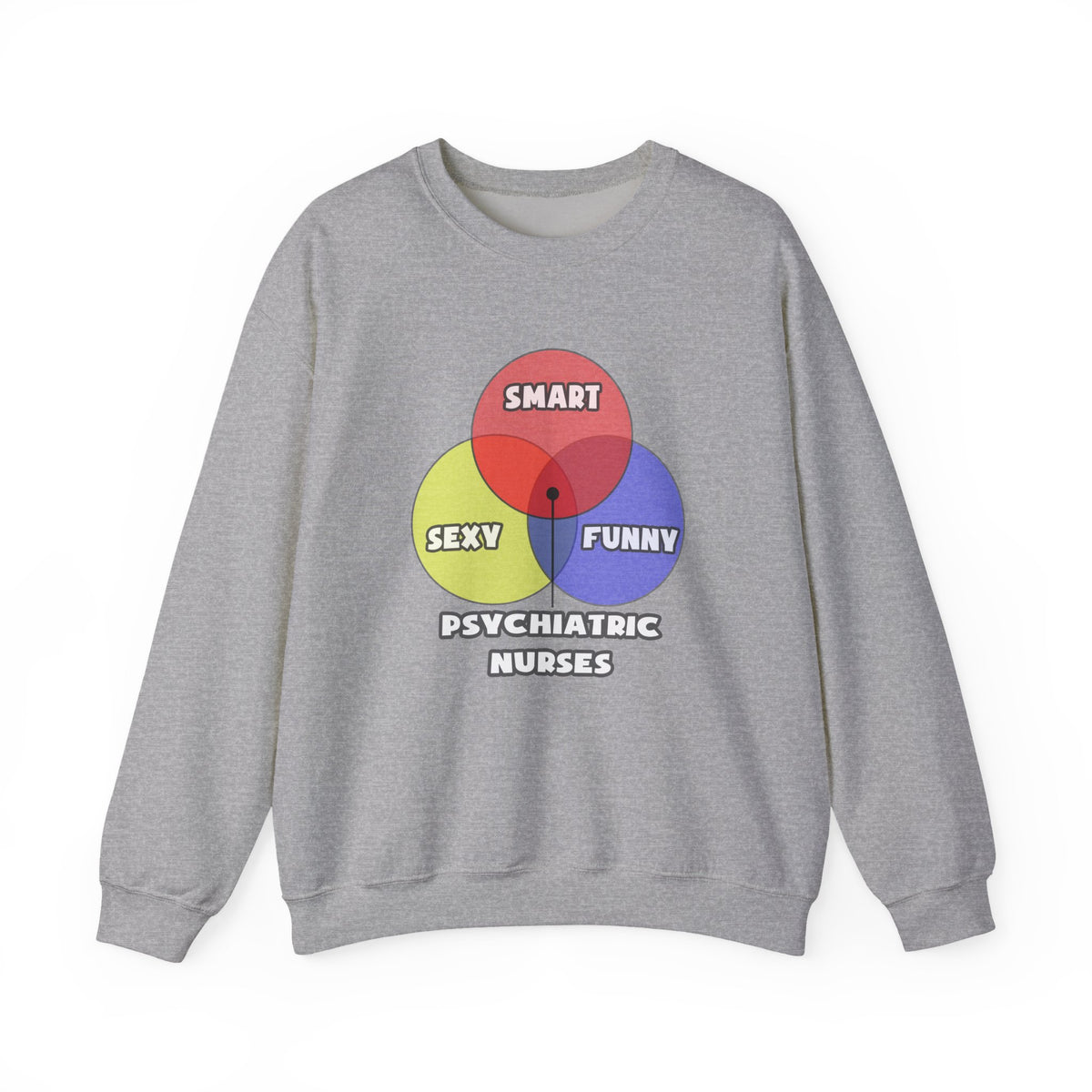 Venn Diagram .. Psychiatric Nurses - Unisex Heavy Blend™ Crewneck Sweatshirt