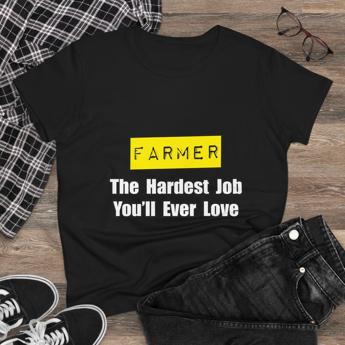 Farmer...Hardest Job You'll Ever Love - Women's Midweight Cotton Tee