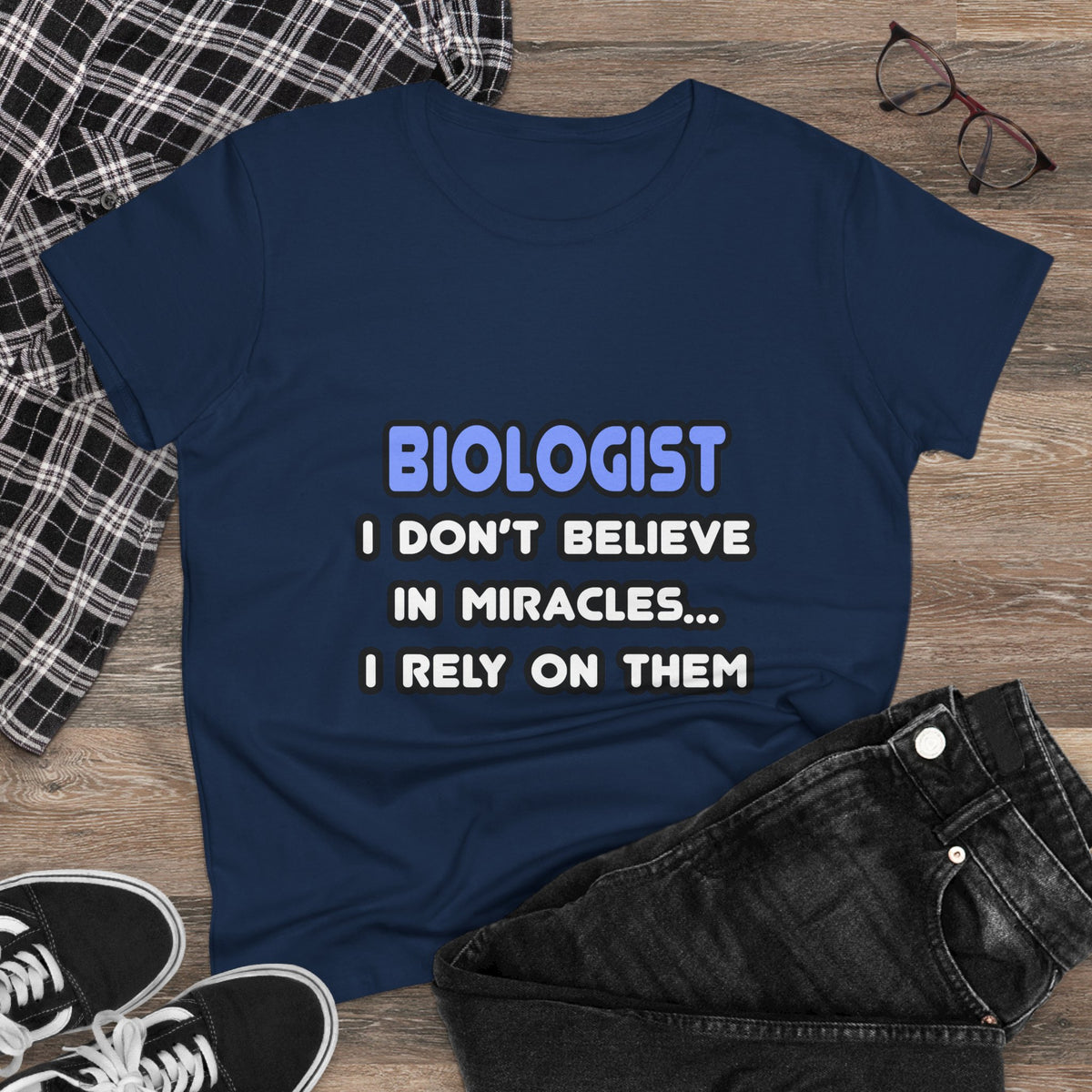 Miracles and Biologists - Women's Midweight Cotton Tee