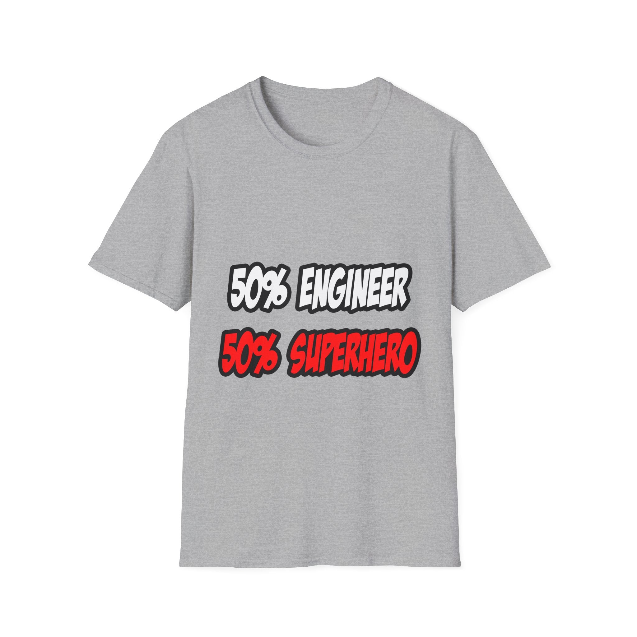 Half Engineer...Half Superhero - Unisex Softstyle T-Shirt