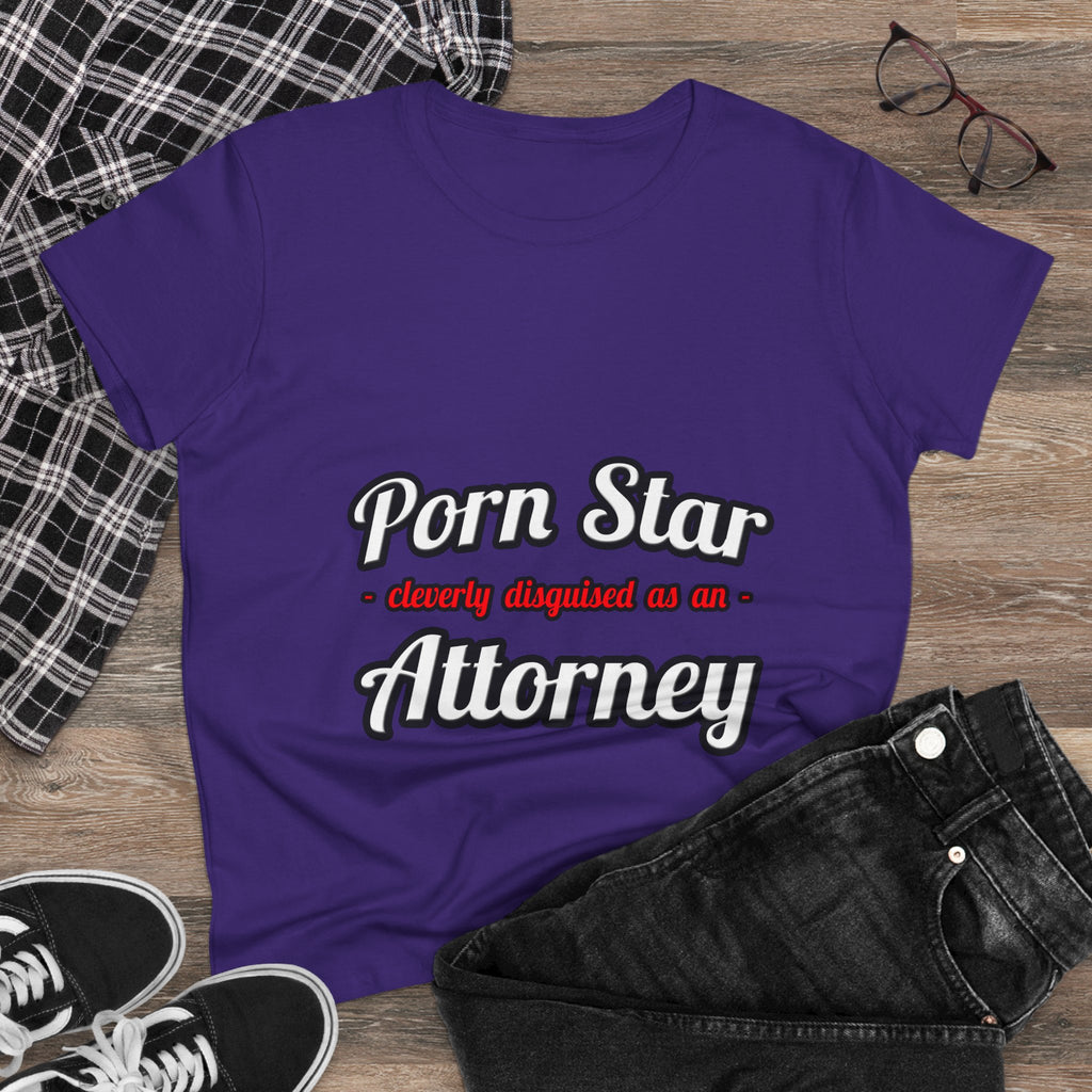 Porn Star... Attorney - Women's Midweight Cotton Tee