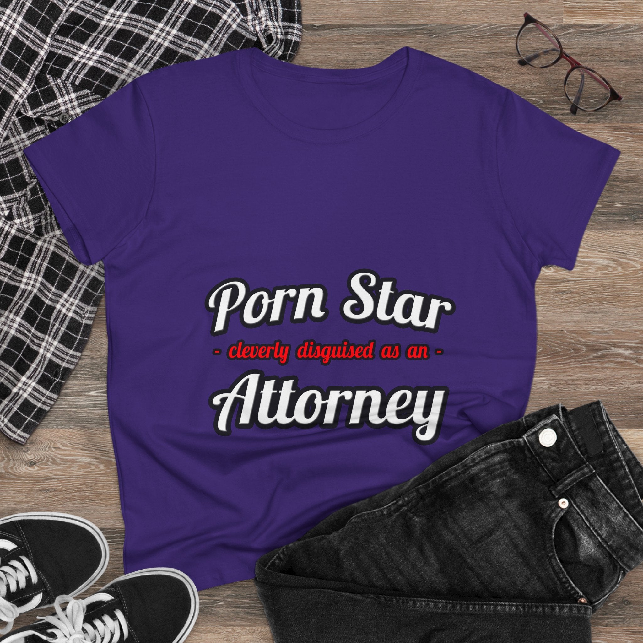 Porn Star... Attorney - Women's Midweight Cotton Tee