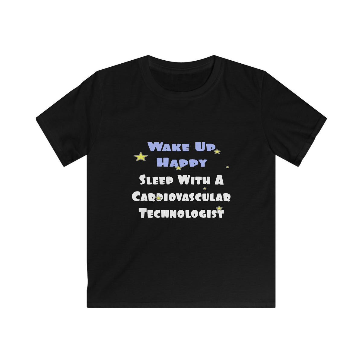 Wake Up Happy .. Sleep With Cardiovascular Tech - Kids Softstyle Tee
