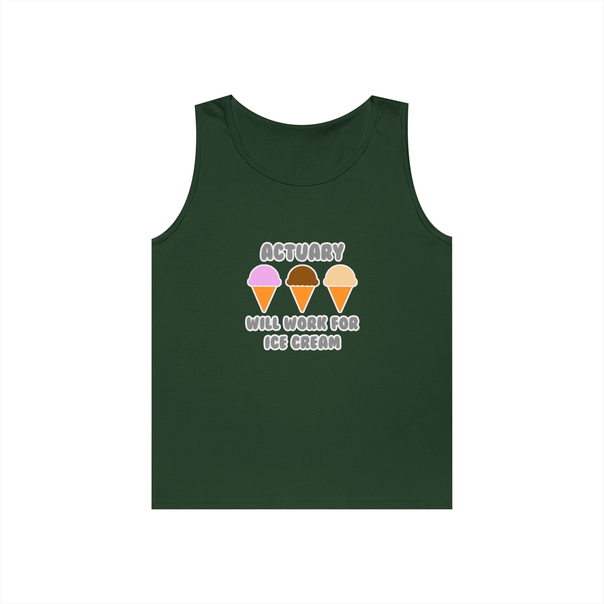 Actuary ... Will Work For Ice Cream - Unisex Heavy Cotton Tank Top