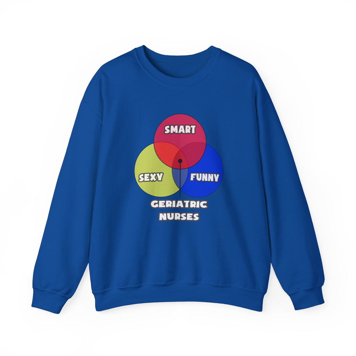 Venn Diagram .. Geriatric Nurses - Unisex Heavy Blend™ Crewneck Sweatshirt