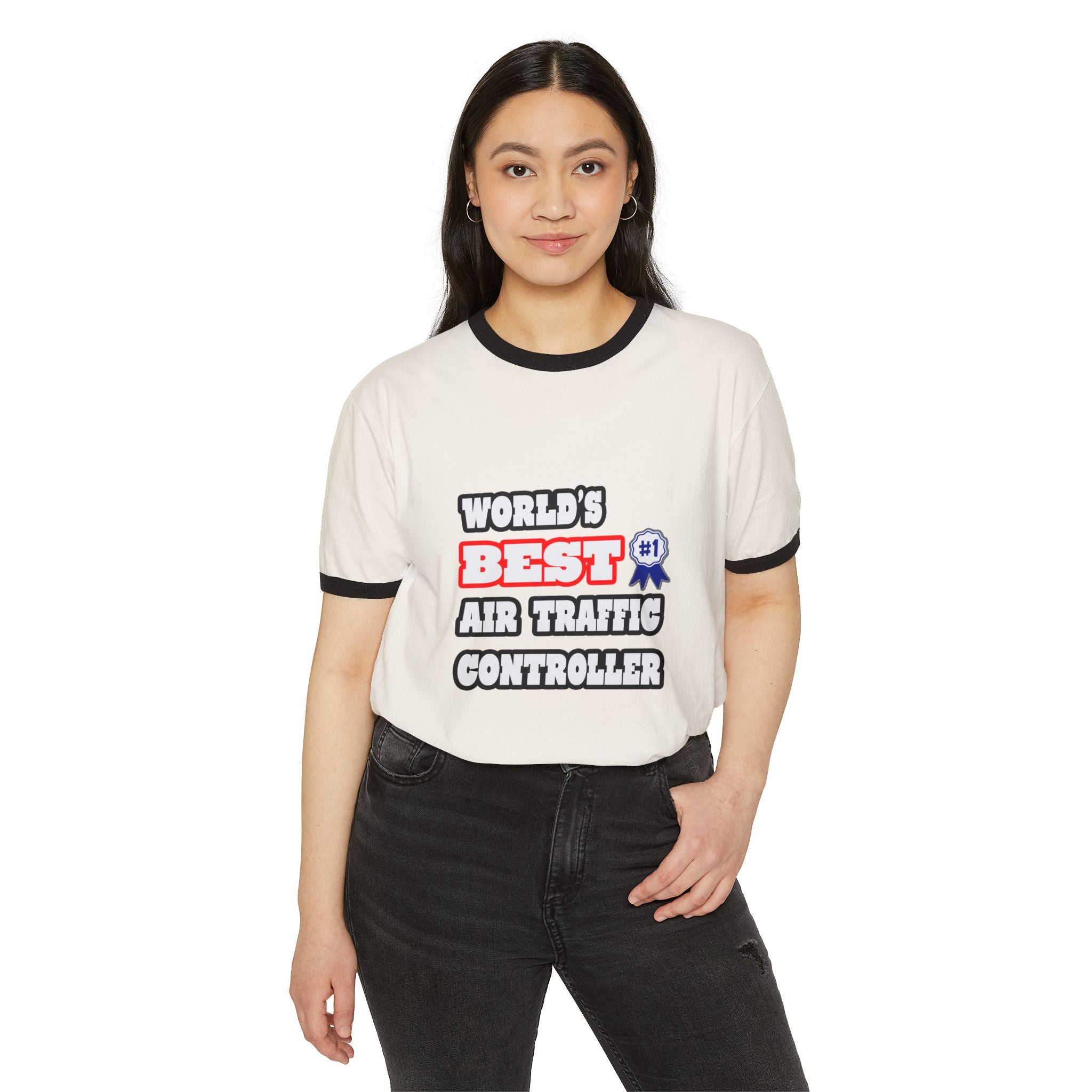 World's Best Air Traffic Controller - Unisex Cotton Ringer T-Shirt