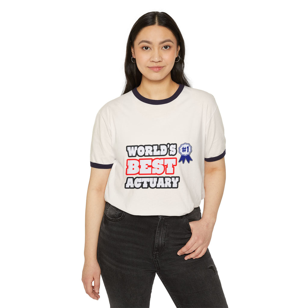 World's Best Actuary - Unisex Cotton Ringer T-Shirt