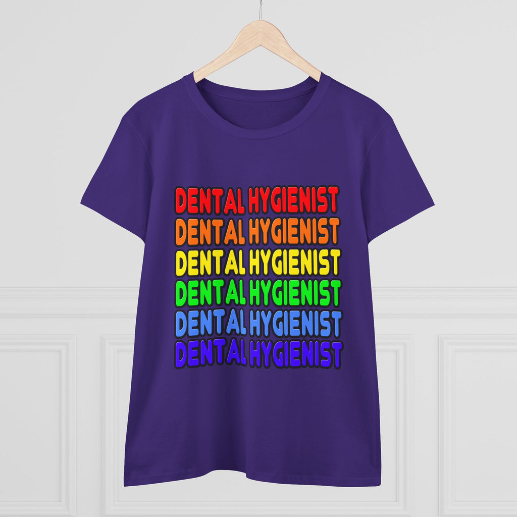 Rainbow Dental Hygienist - Women's Midweight Cotton Tee