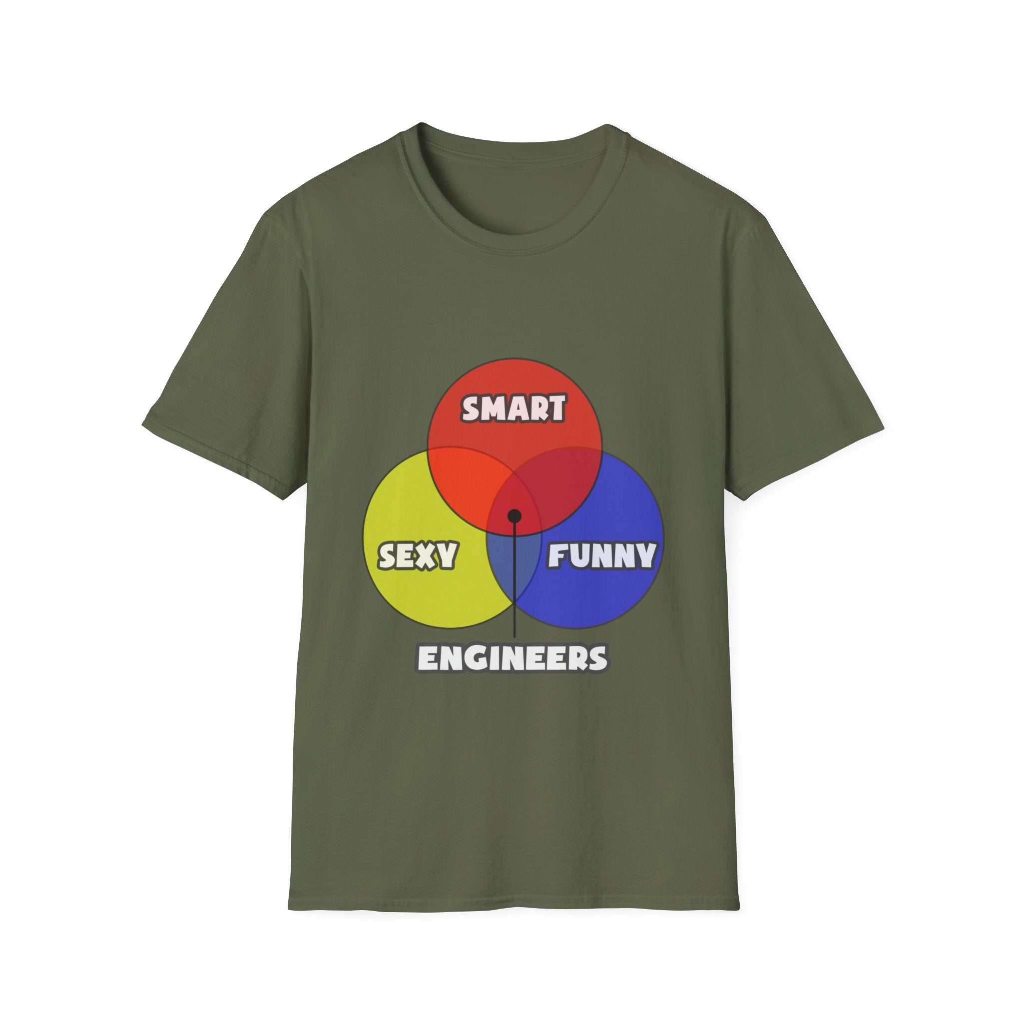 Venn Diagram .. Engineers - Unisex Softstyle T-Shirt