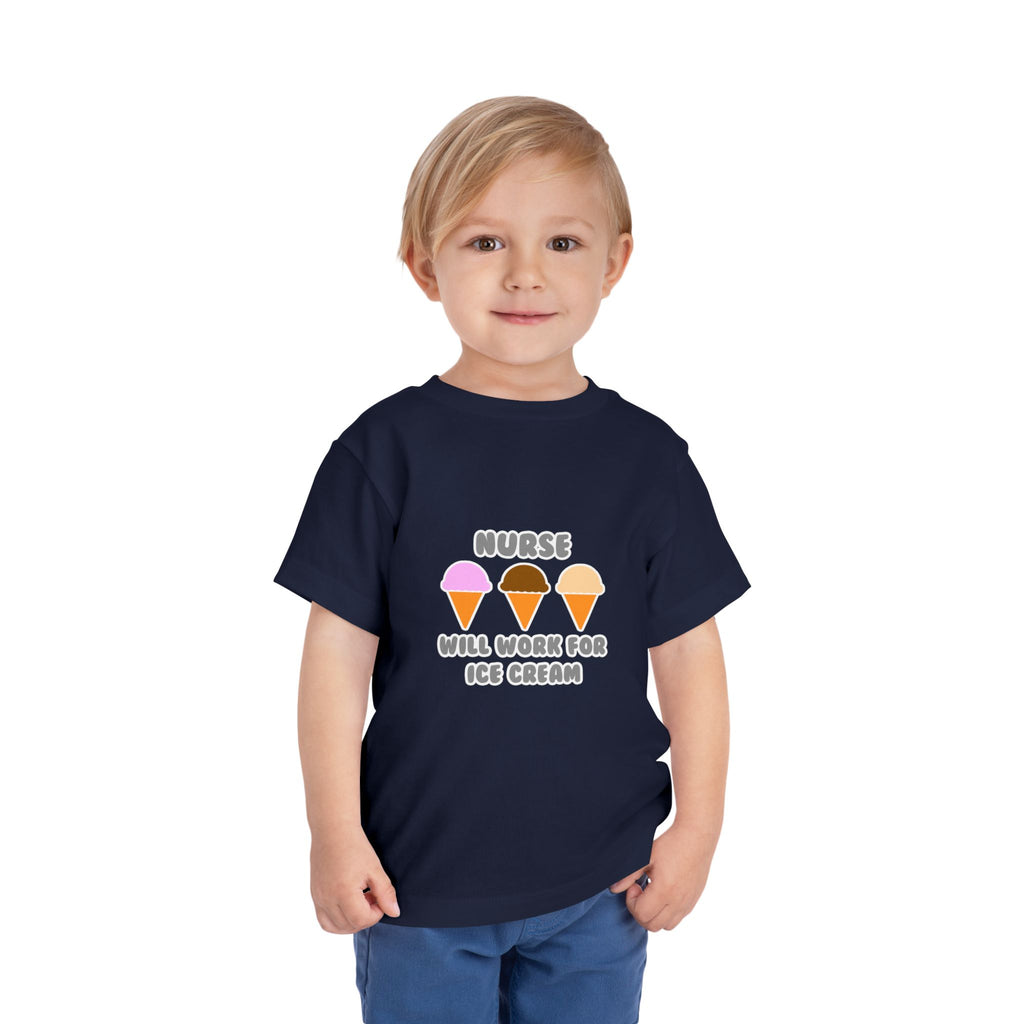 Nurse ... Will Work For Ice Cream - Toddler Short Sleeve Tee