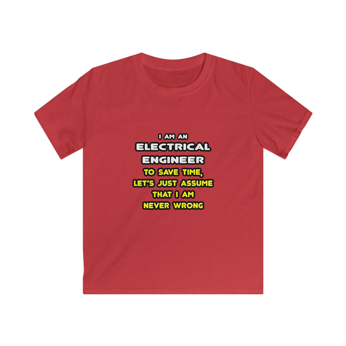 Funny Electrical Engineer T Shirts and Gifts - Kids Softstyle Tee