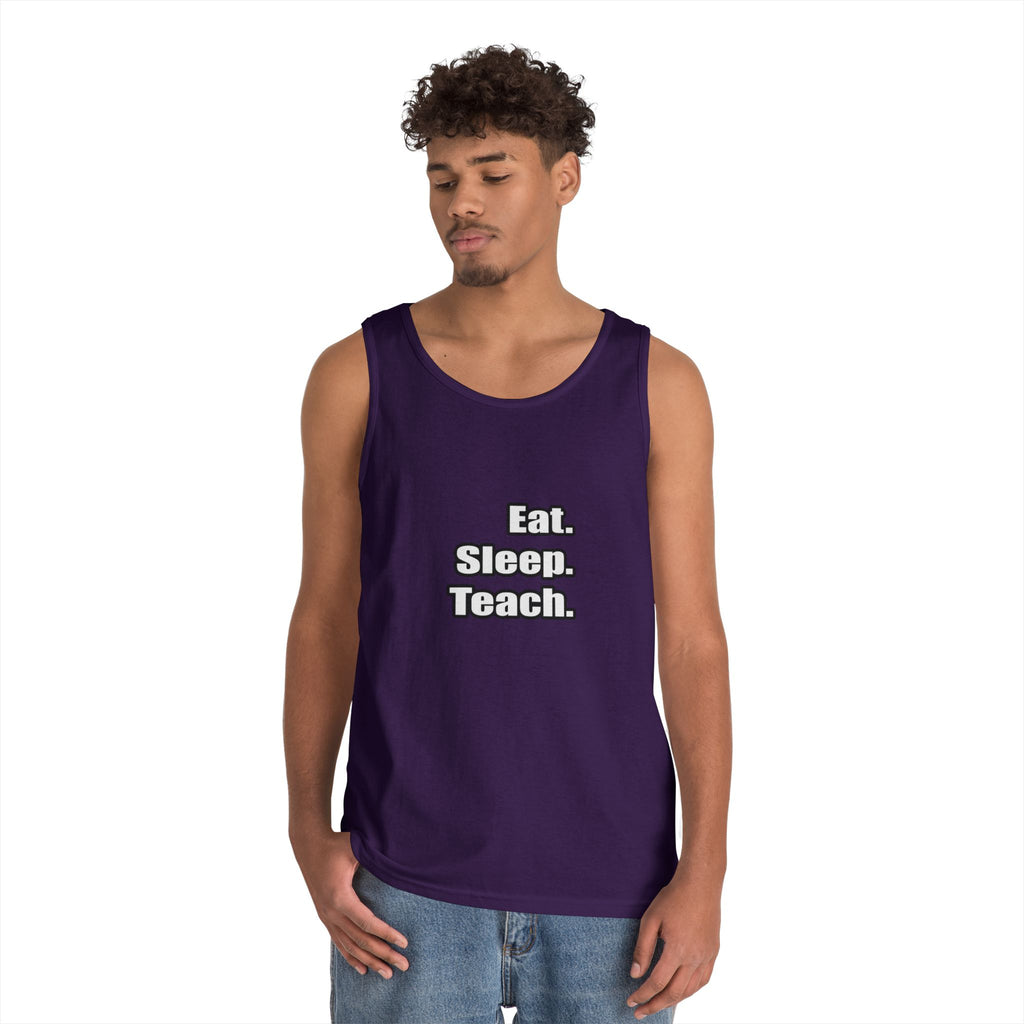 eat sleep teach - Unisex Heavy Cotton Tank Top